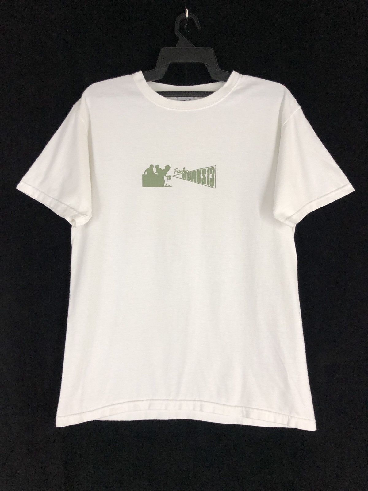 image of Vintage Funky Monks Documentary T Shirt in White, Men's (Size Medium)