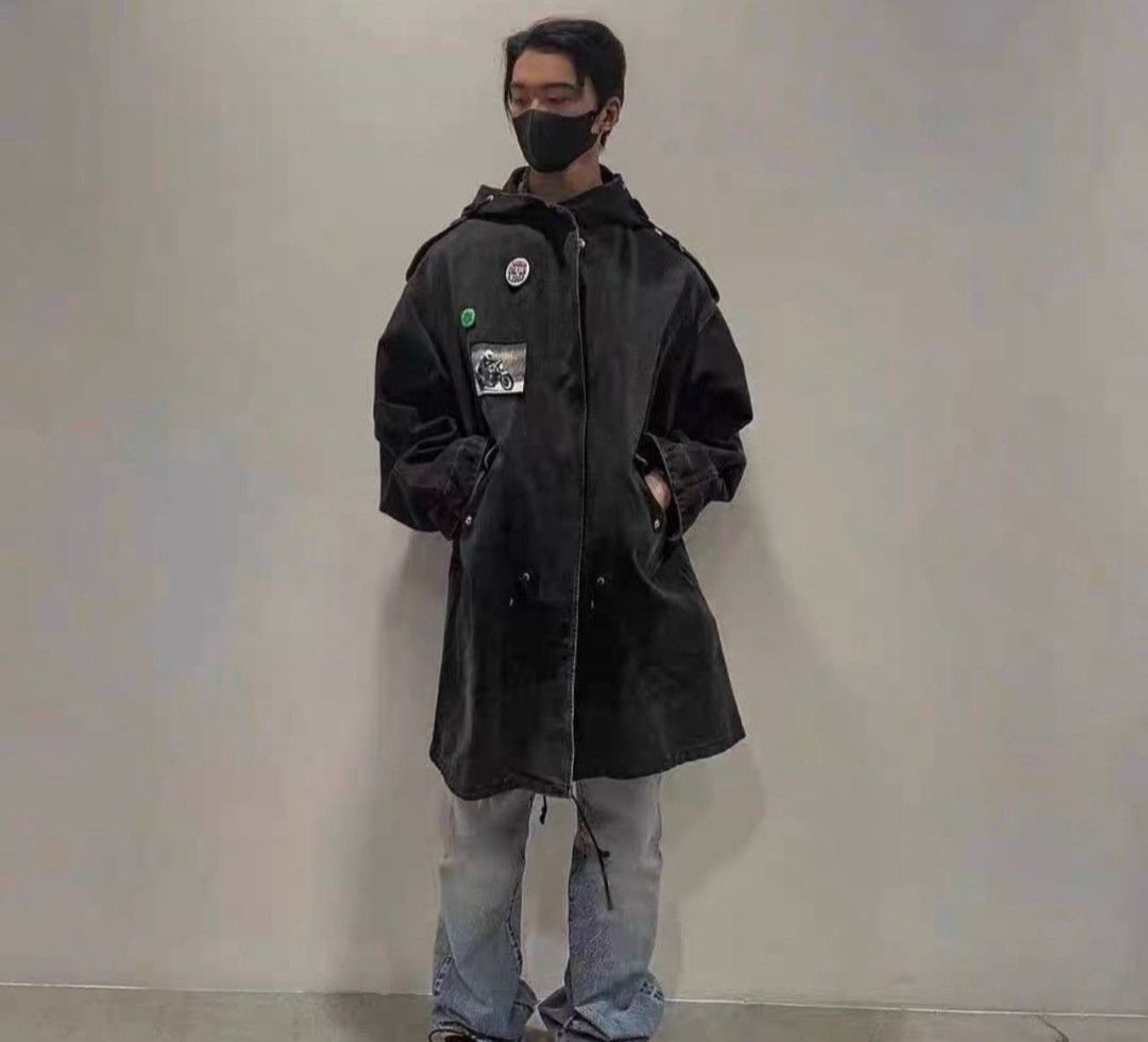 Raf Simons RAF SIMONS 21ss washed and distressed appliquéd parka | Grailed