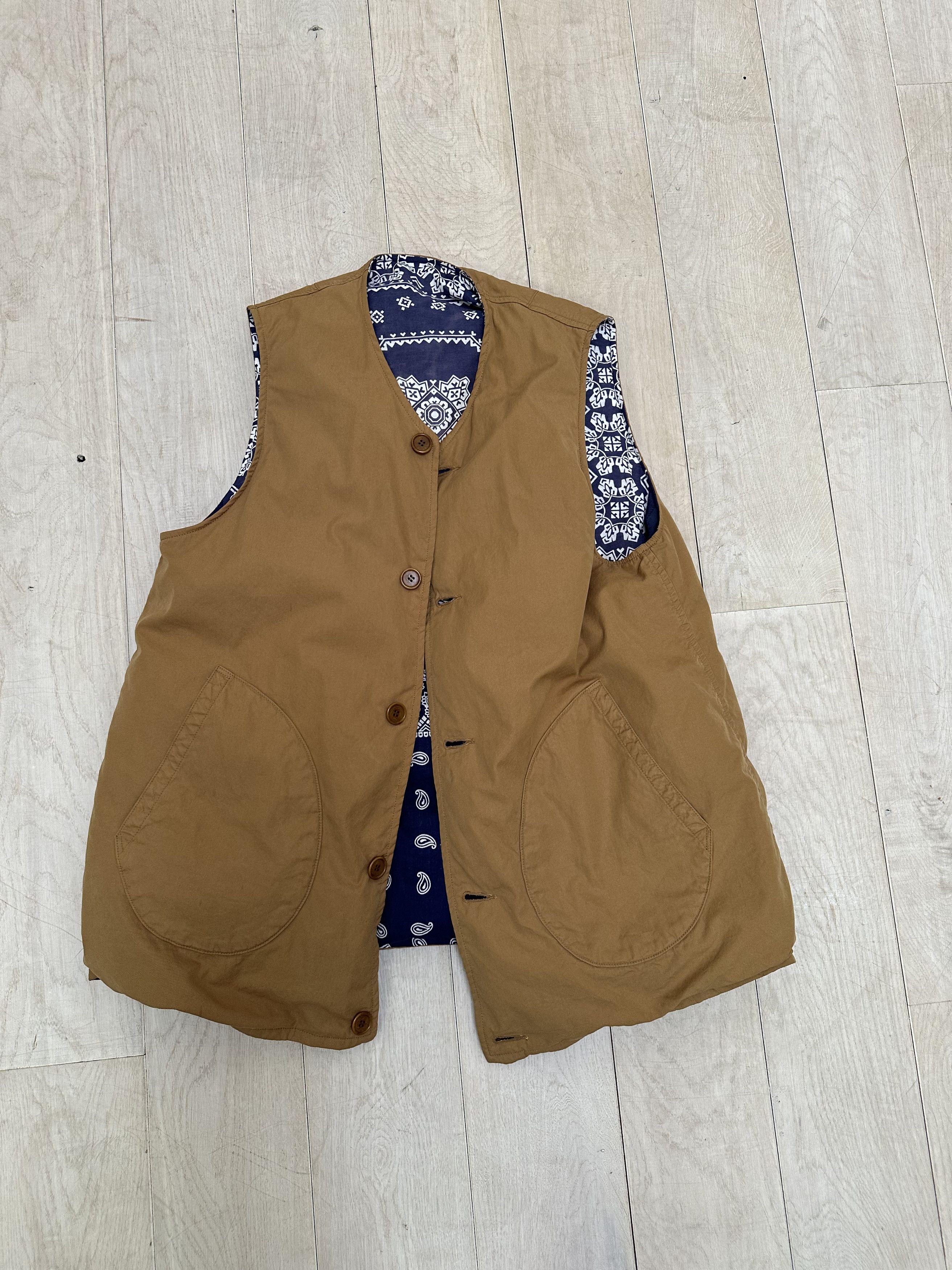 image of 2021 Visvim Ict Kora Down Vest Bandana Size 4, Men's