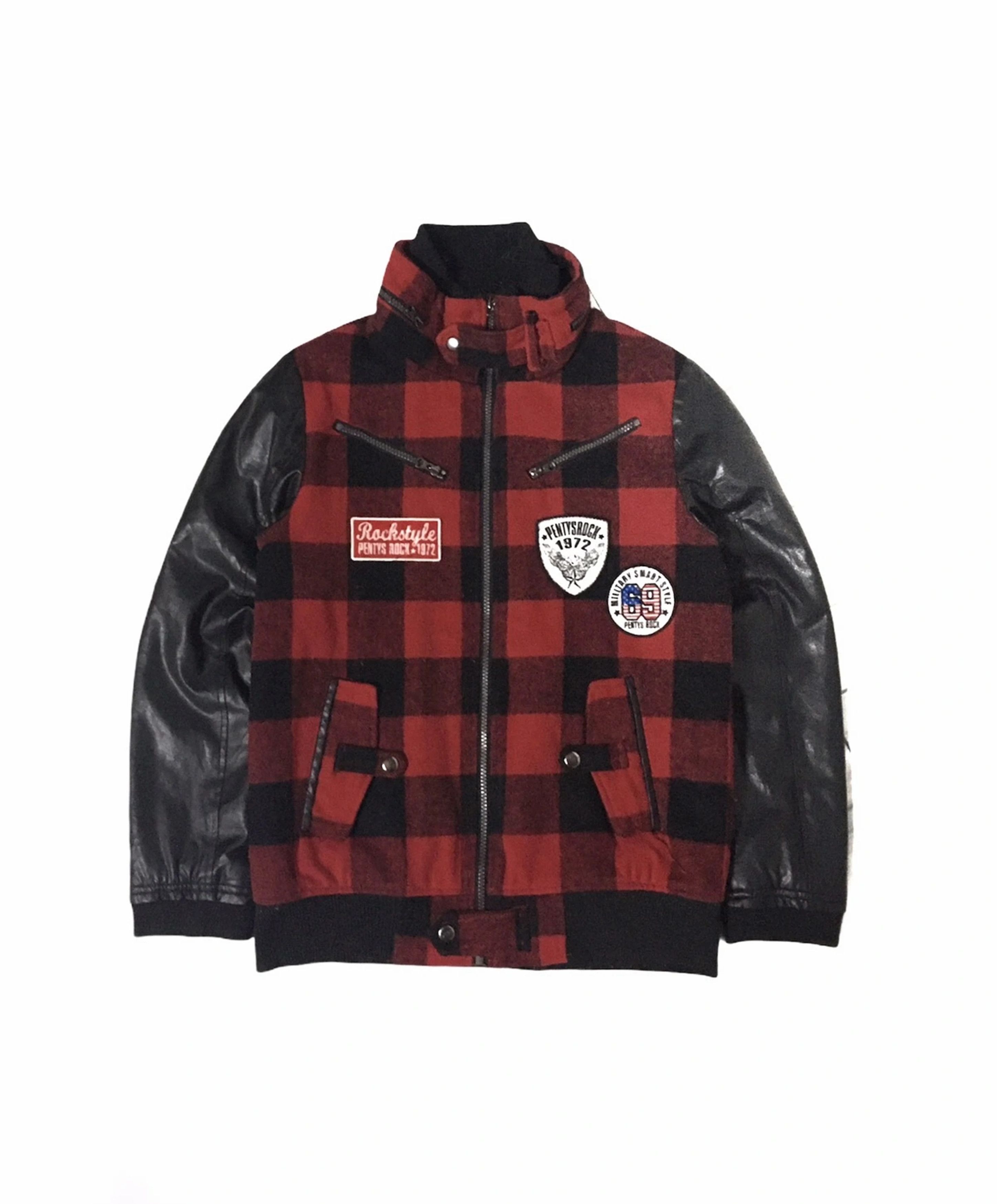Vintage Penty&Rock 1972 Military Check Jacket With Leather Sleeve Size US S / EU 44-46 / 1 - 1 Thumbnail