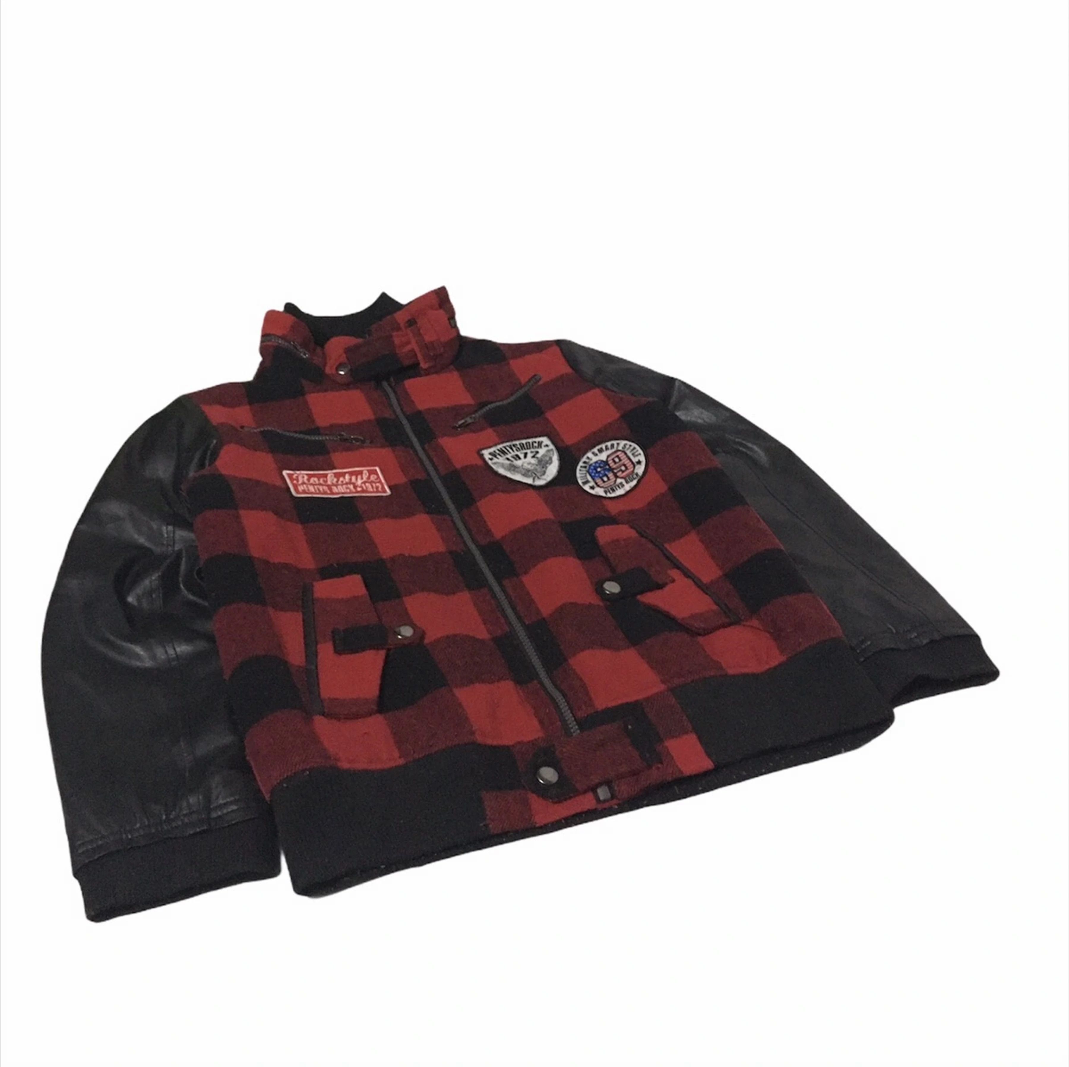 Vintage Penty&Rock 1972 Military Check Jacket With Leather Sleeve Size US S / EU 44-46 / 1 - 3 Thumbnail