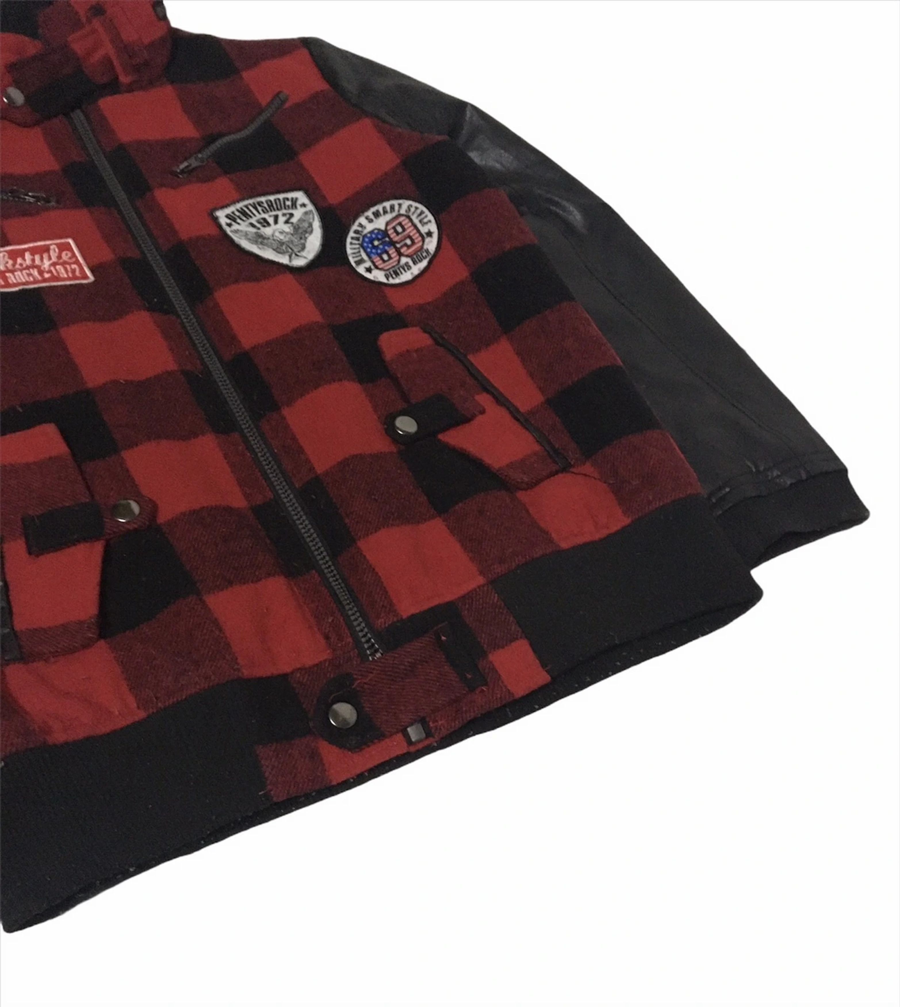 Vintage Penty&Rock 1972 Military Check Jacket With Leather Sleeve Size US S / EU 44-46 / 1 - 6 Thumbnail