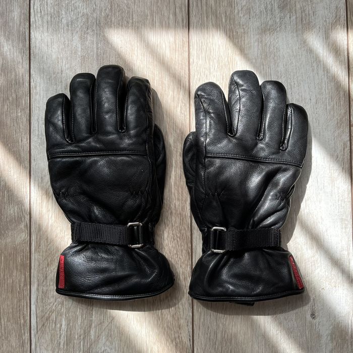 Vintage Vintage Prada Leather Gloves Archive with Red tab / Size