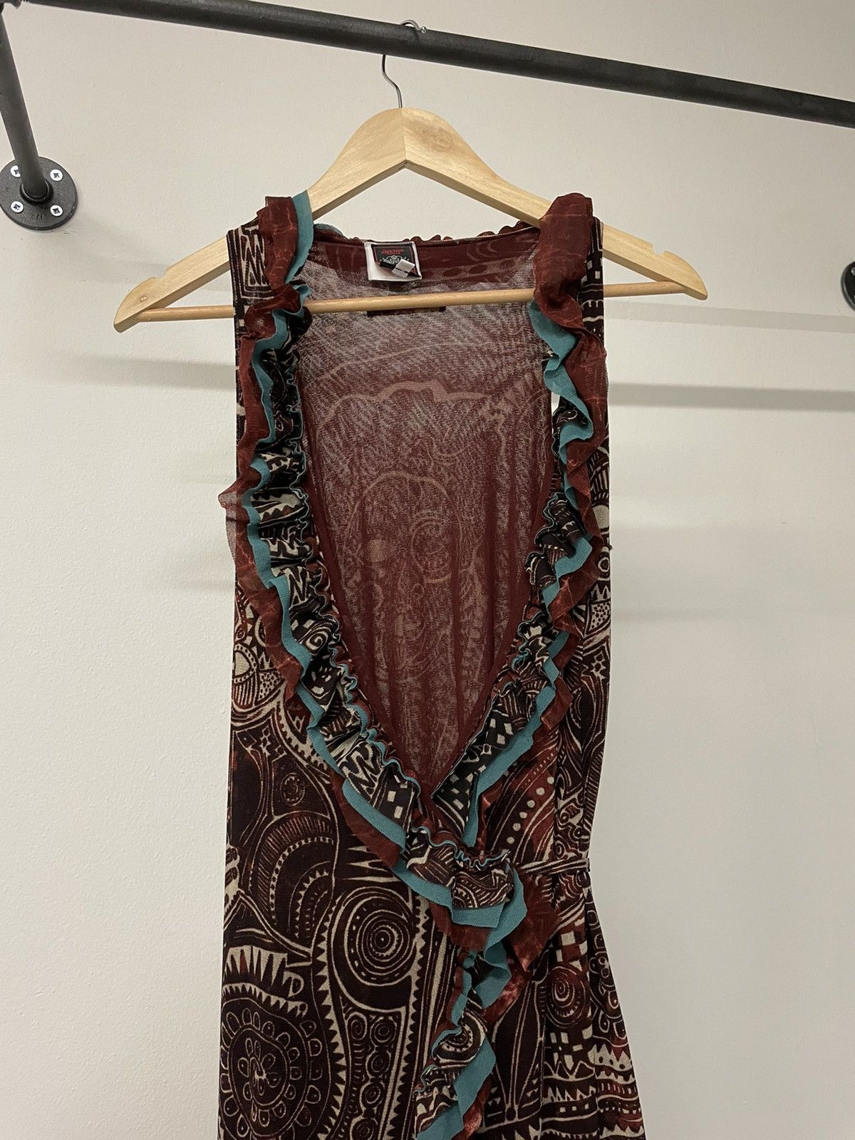 Jean Paul Gaultier 1990’s tribal mesh dress tattoo printed shirt woman vintage Size ONE SIZE - 5 Thumbnail
