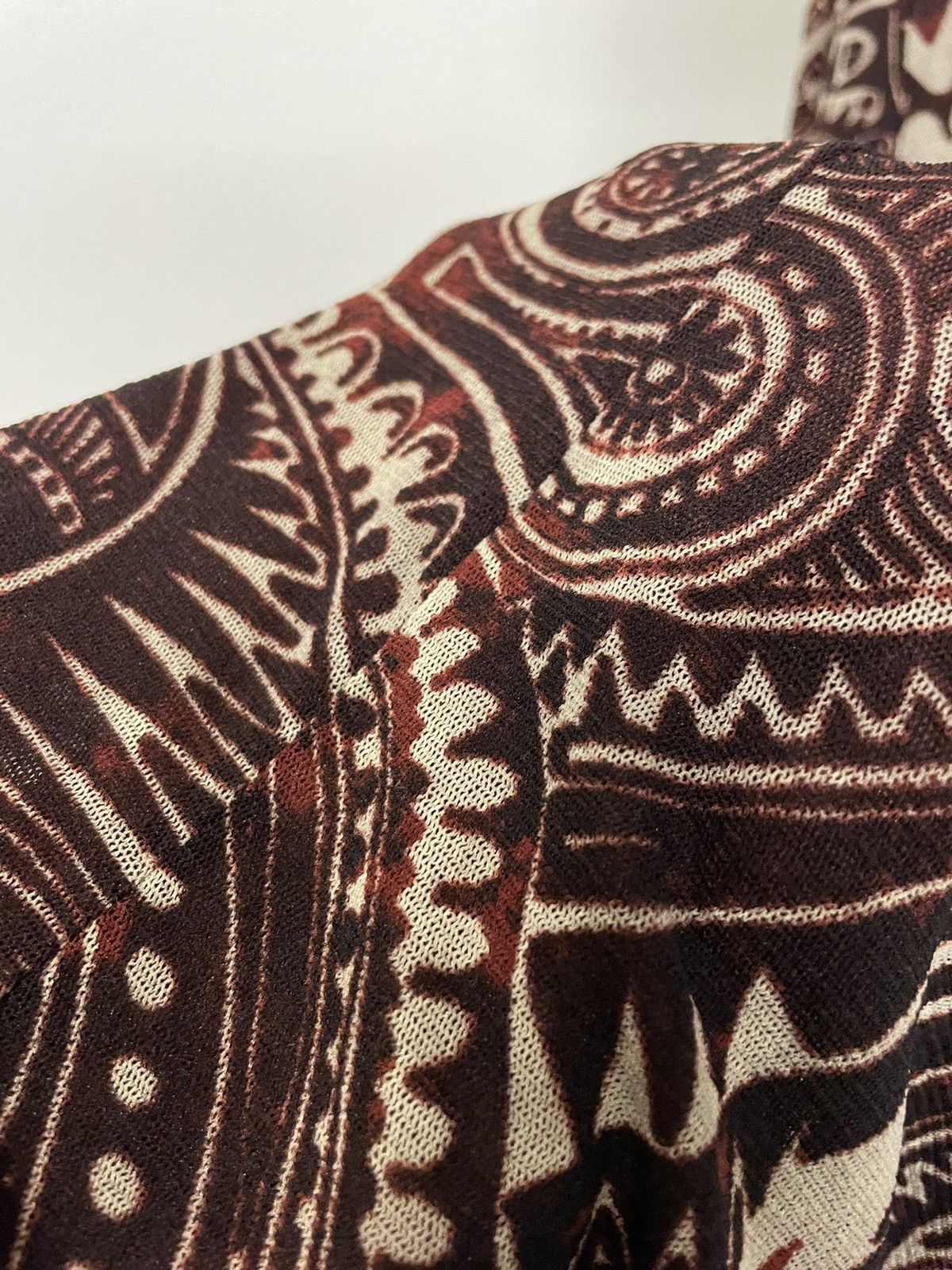 Jean Paul Gaultier 1990’s tribal mesh dress tattoo printed shirt woman vintage Size ONE SIZE - 14 Thumbnail