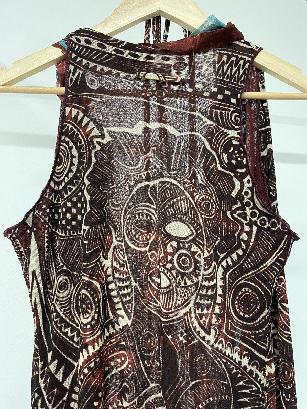 Jean Paul Gaultier 1990’s tribal mesh dress tattoo printed shirt woman vintage Size ONE SIZE - 8 Thumbnail