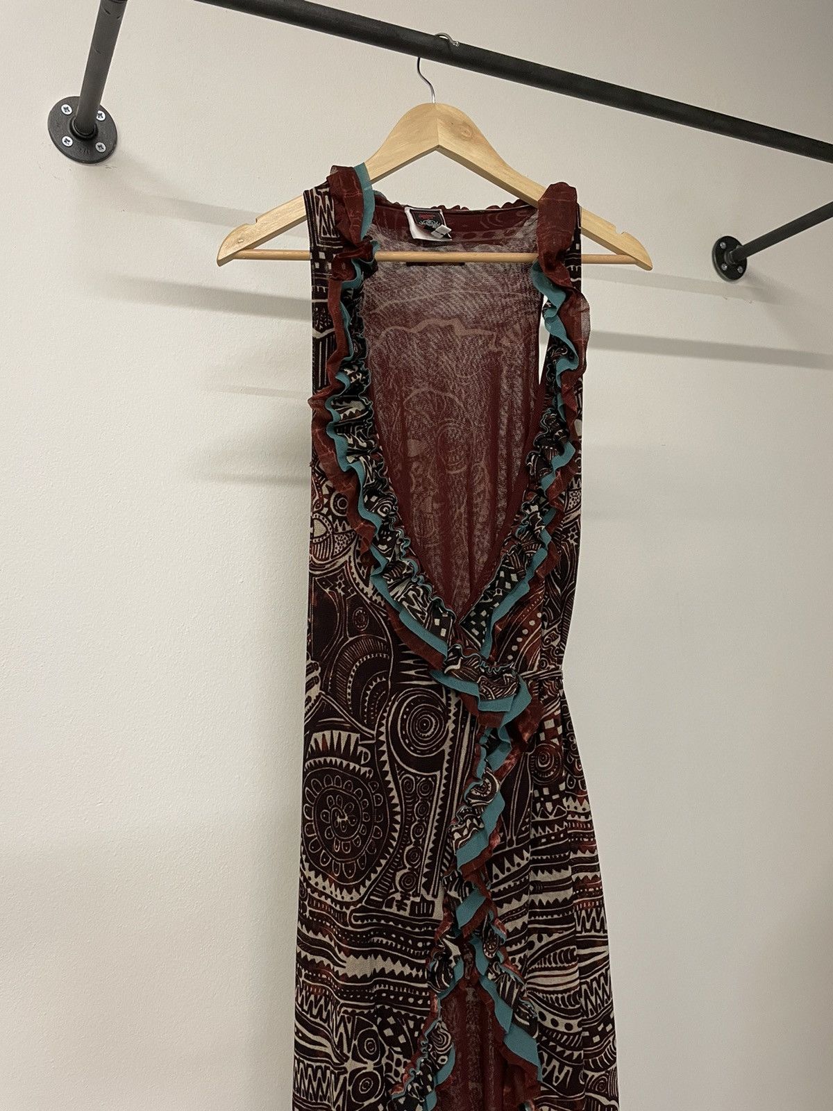 Jean Paul Gaultier 1990’s tribal mesh dress tattoo printed shirt woman vintage Size ONE SIZE - 9 Thumbnail
