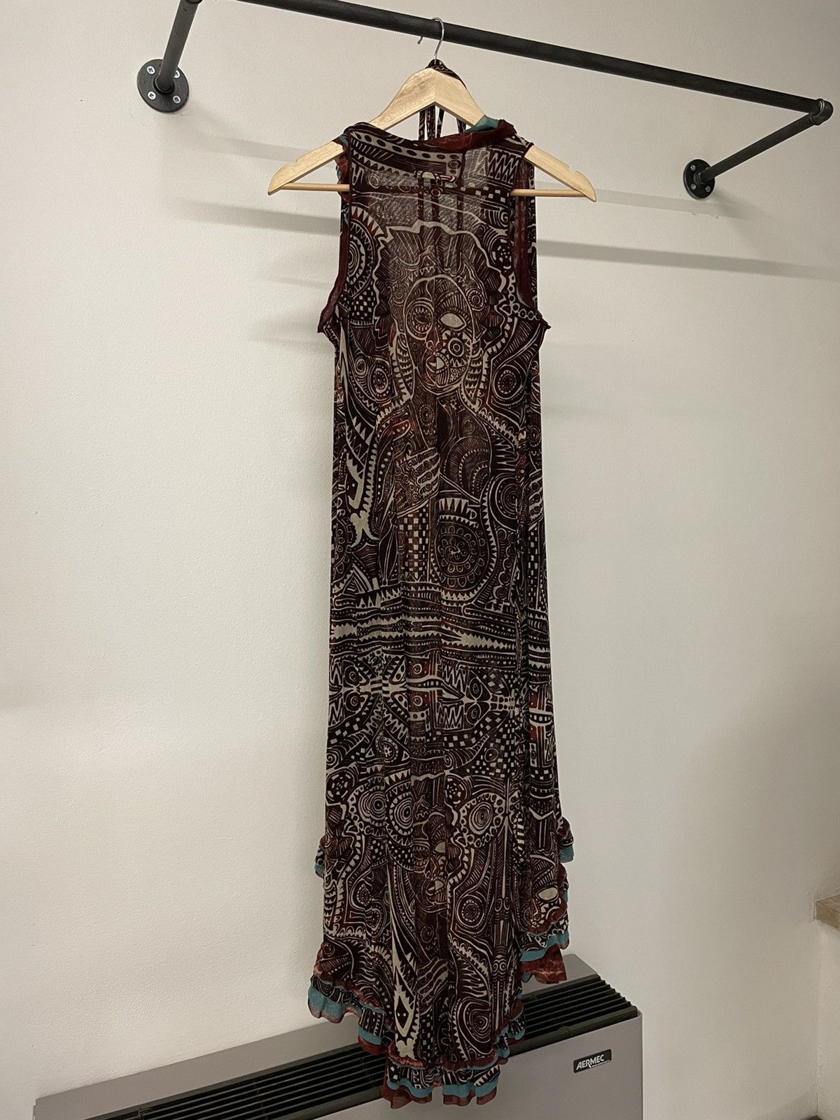 Jean Paul Gaultier 1990’s tribal mesh dress tattoo printed shirt woman vintage Size ONE SIZE - 6 Thumbnail