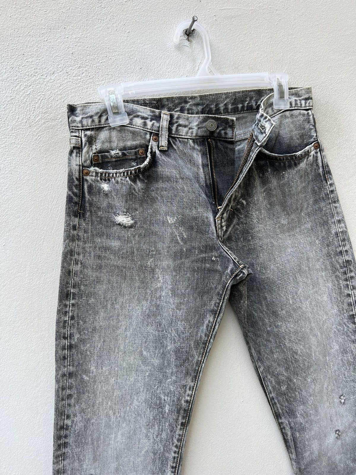 Vintage Vintage RNA Japan Hard Core We're From SLANG Distress Denim Size US 29 - 9 Thumbnail