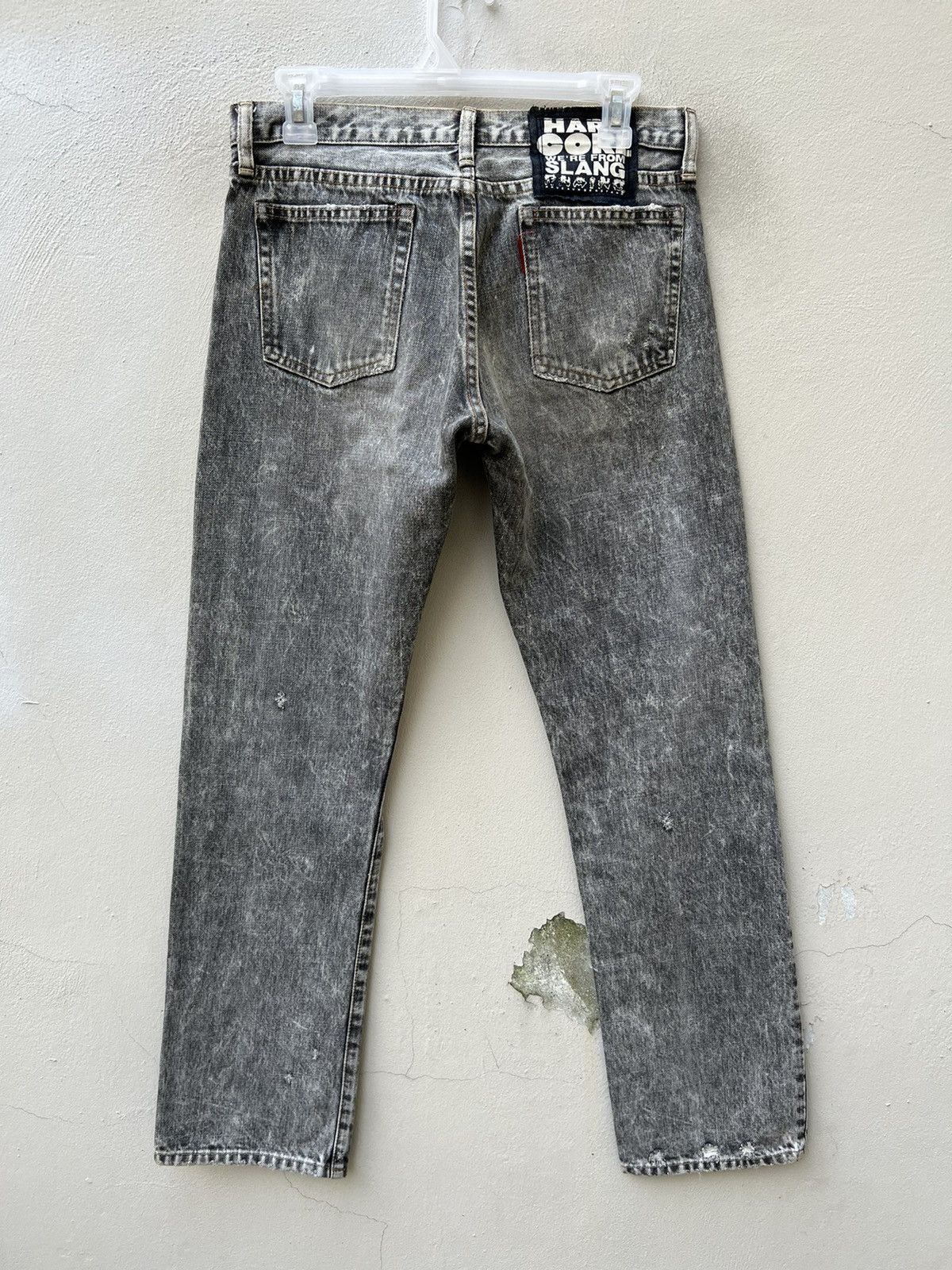 Vintage Vintage RNA Japan Hard Core We're From SLANG Distress Denim Size US 29 - 15 Thumbnail