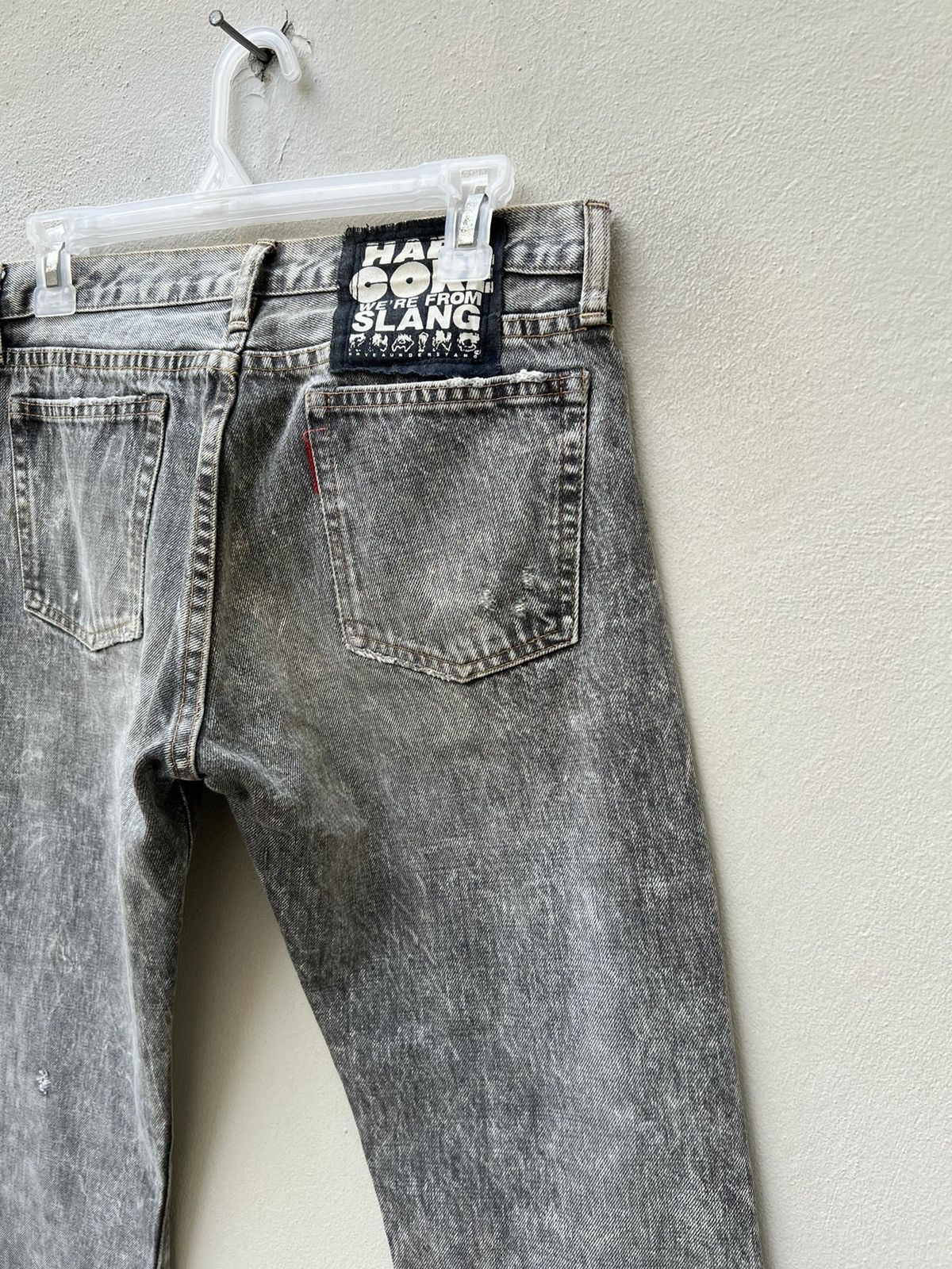 Vintage Vintage RNA Japan Hard Core We're From SLANG Distress Denim Size US 29 - 19 Thumbnail