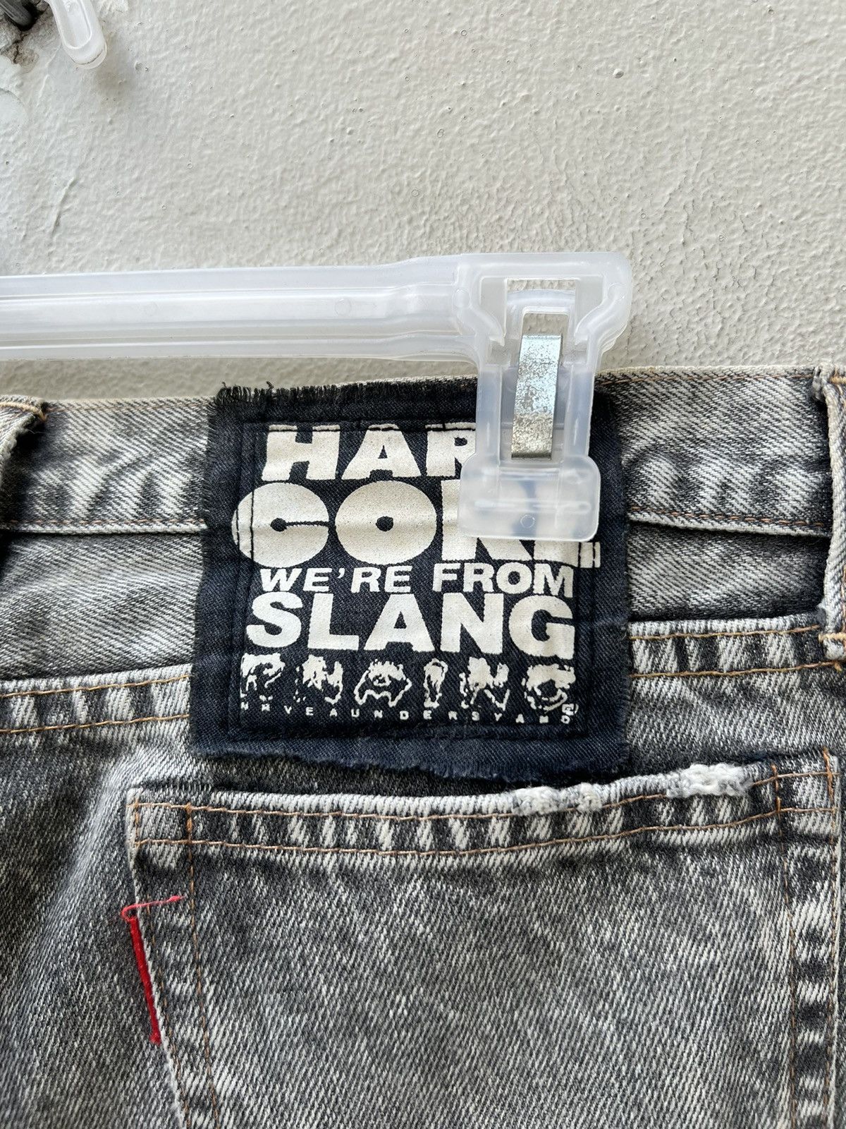 Vintage Vintage RNA Japan Hard Core We're From SLANG Distress Denim Size US 29 - 20 Thumbnail