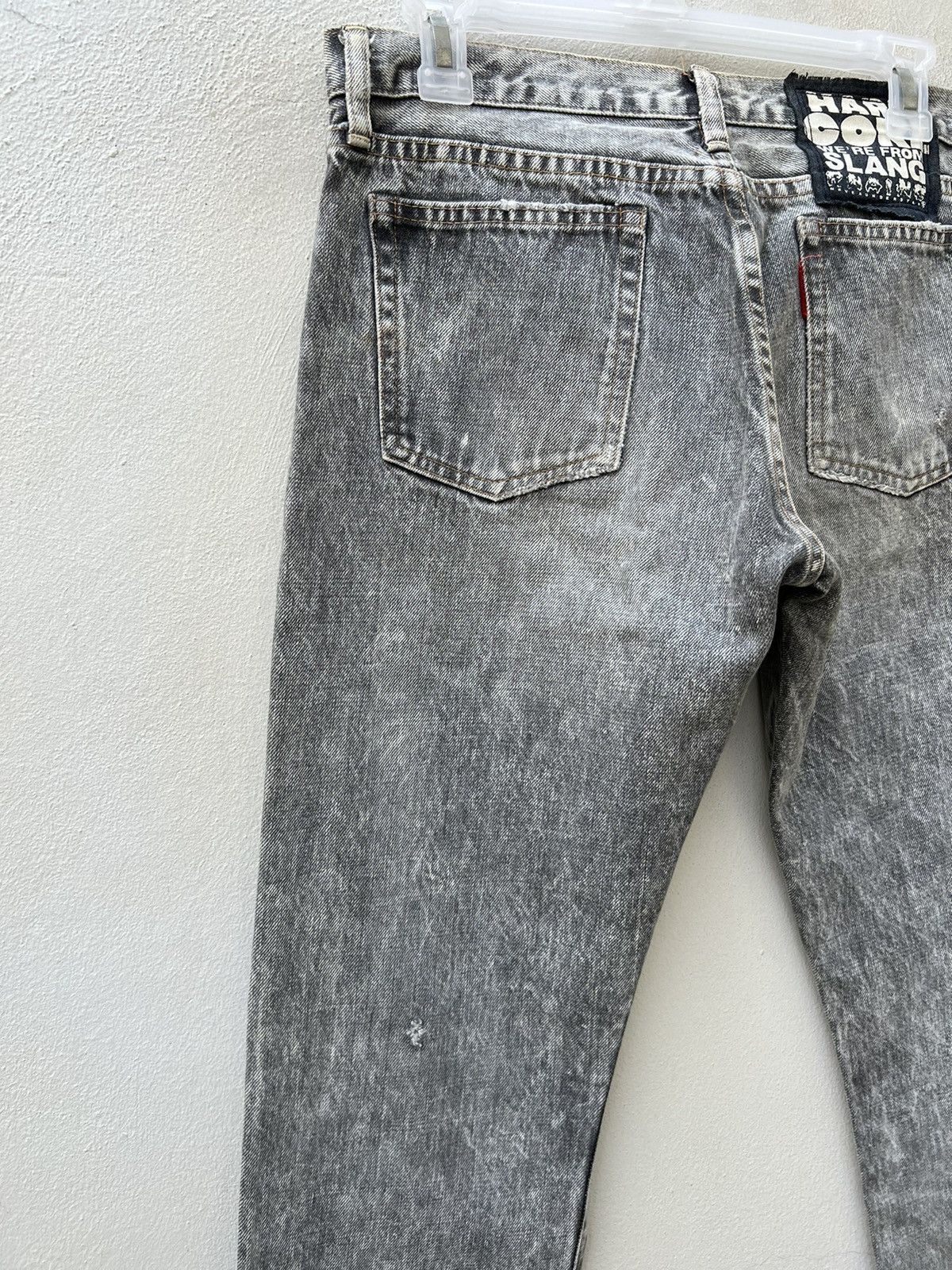 Vintage Vintage RNA Japan Hard Core We're From SLANG Distress Denim Size US 29 - 17 Thumbnail