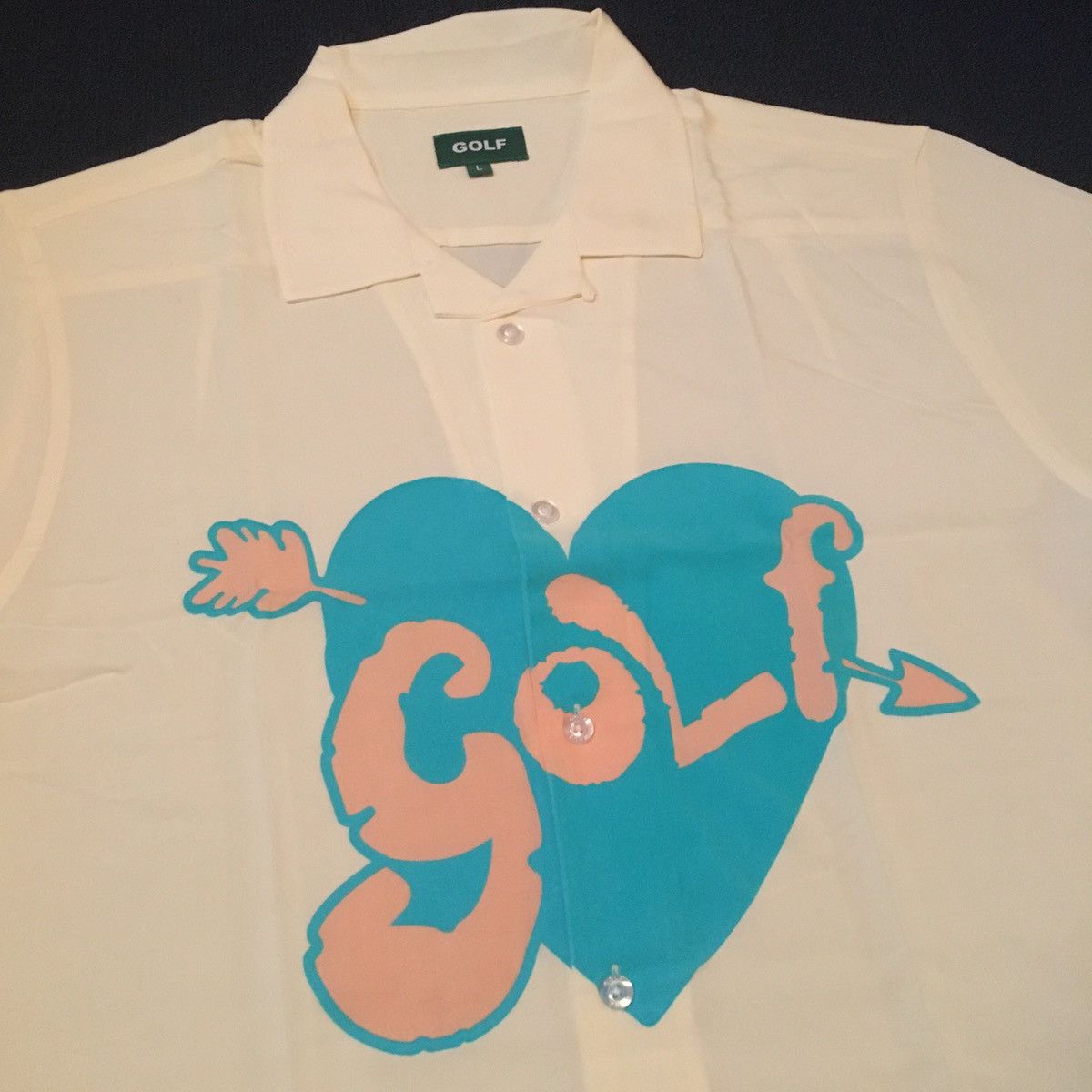 Golf Wang Golf Wang Cupid Ivory Button Up Rayon Shirt Size US L / EU 52-54 / 3 - 3 Thumbnail