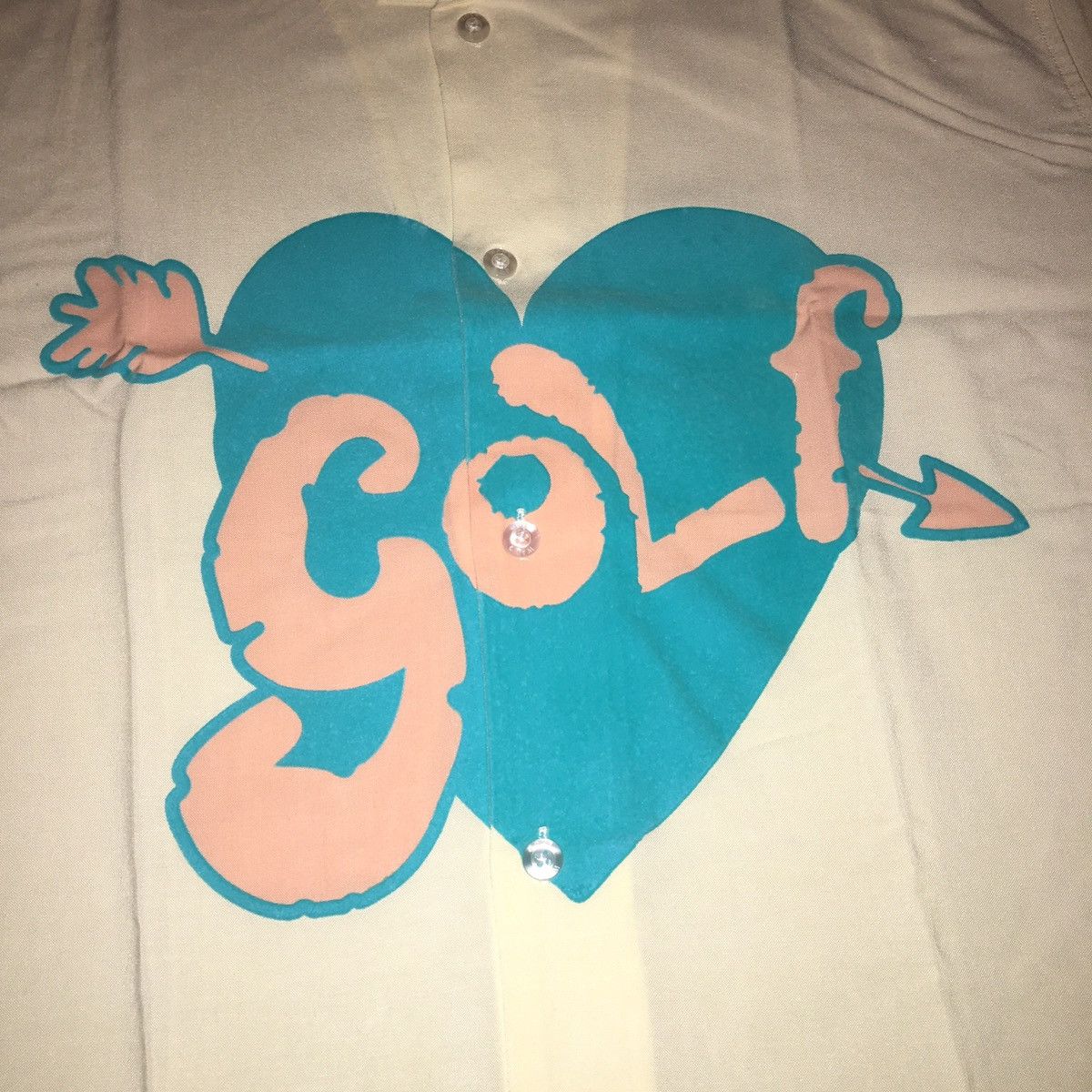 Golf Wang Golf Wang Cupid Ivory Button Up Rayon Shirt Size US L / EU 52-54 / 3 - 4 Thumbnail