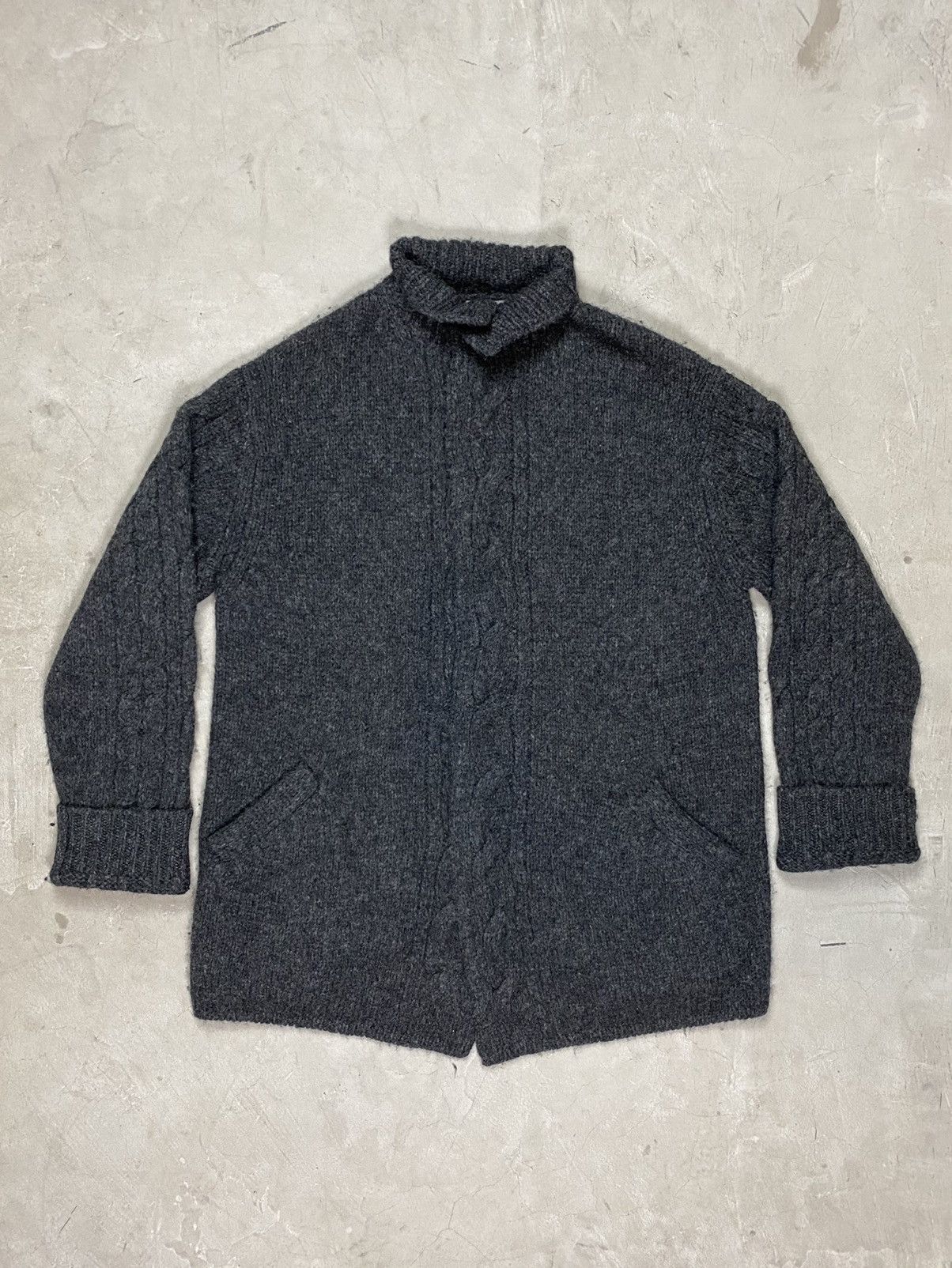 Yohji Yamamoto 90’s Yohji Yamamoto Pour Homme Wool Knit Button Jacket Size US XL / EU 56 / 4 - 1 Thumbnail