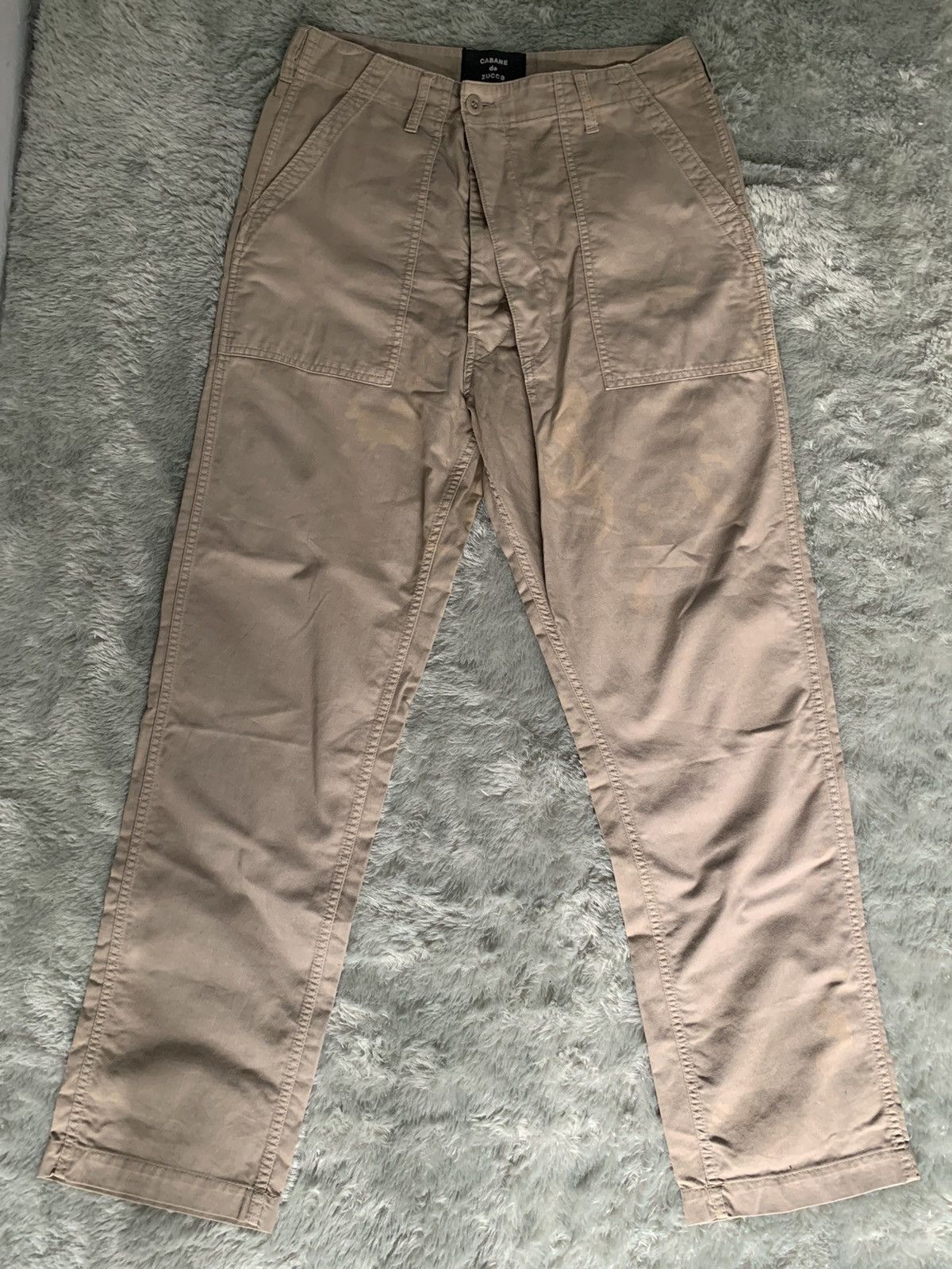 Japanese Brand Vintage Cabane de Zucca Issey Miyake Half Warp Fatigue Pants Size US 32 / EU 48 - 1 Thumbnail