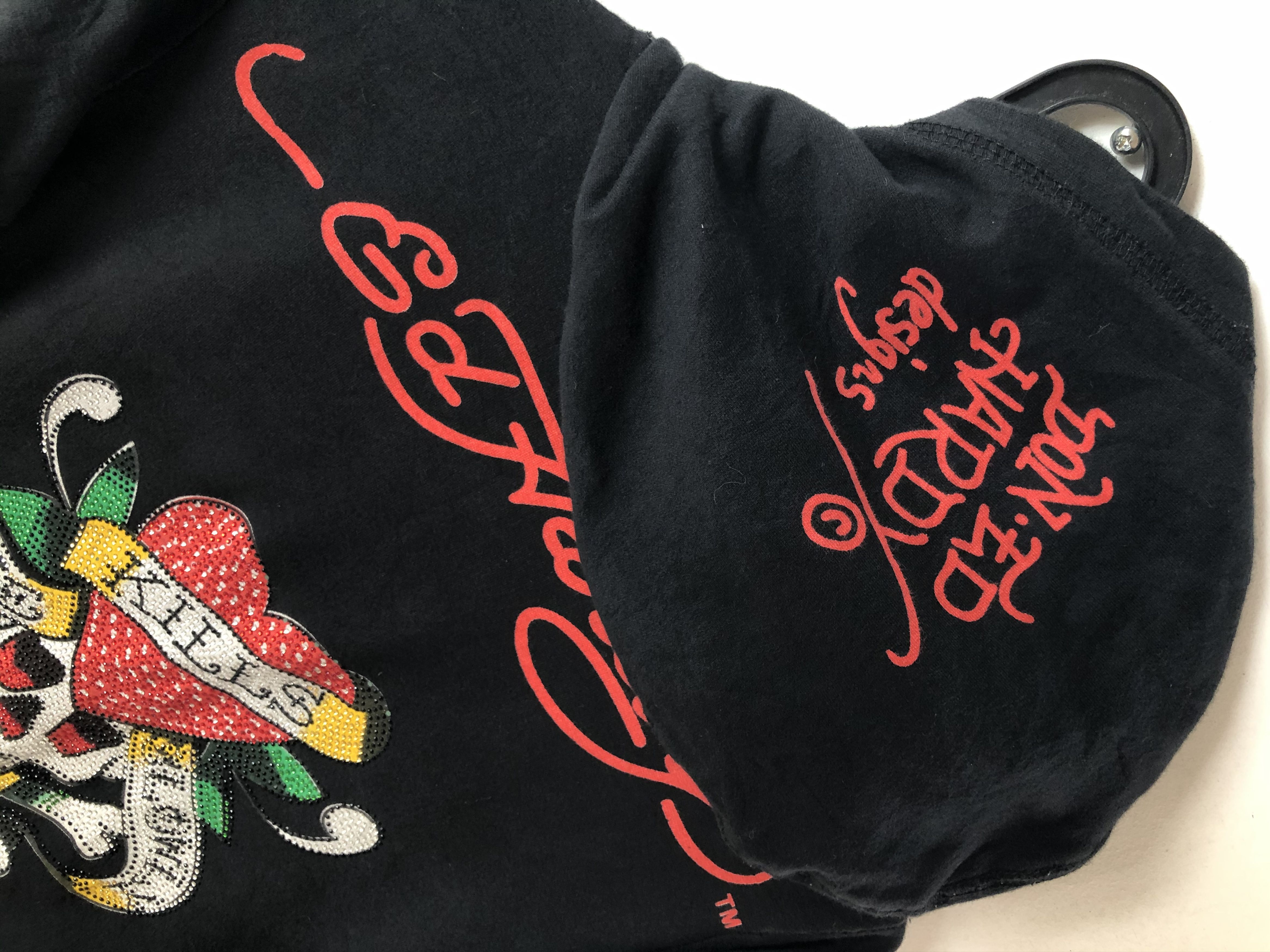 Ed Hardy VINTAGE ED HARDY WOMEN DIAMANTE LUCKY LOVE ZIPPER HOODIE Size S / US 4 / IT 40 - 6 Thumbnail