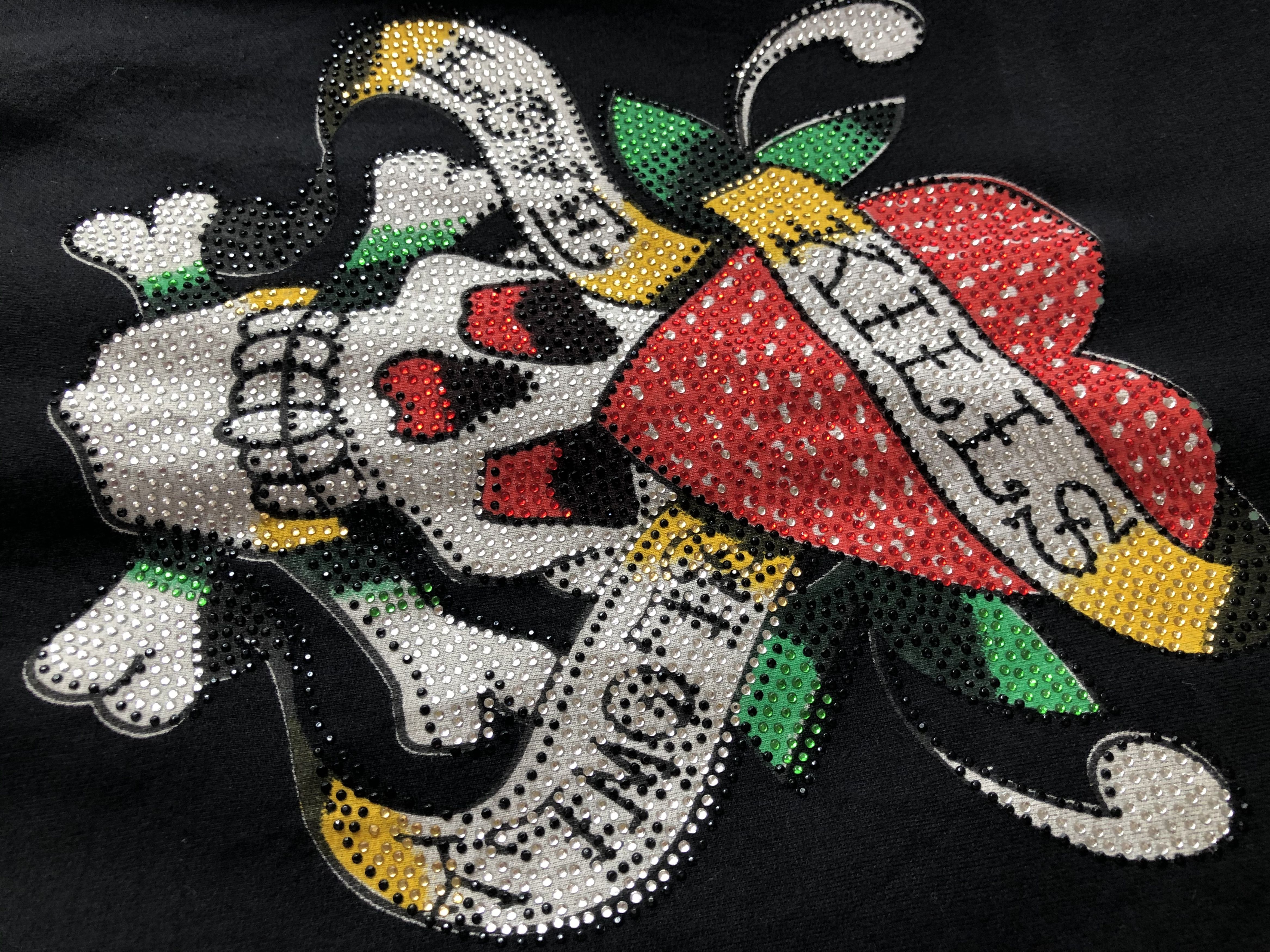 Ed Hardy VINTAGE ED HARDY WOMEN DIAMANTE LUCKY LOVE ZIPPER HOODIE Size S / US 4 / IT 40 - 3 Thumbnail