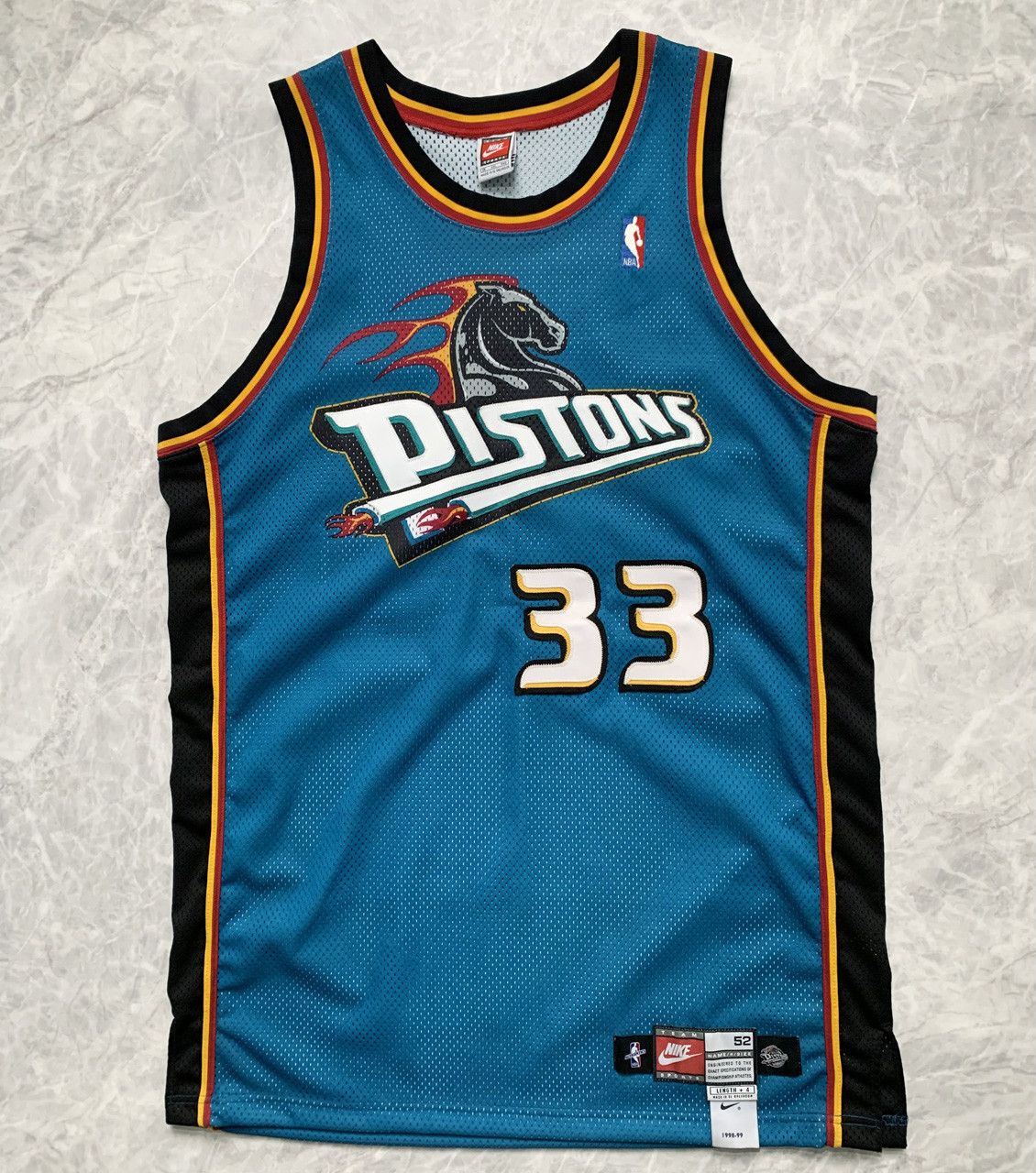 NBA × Nike × Vintage VTG 90s NBA GRANT HILL DETROIT PISTONS NIKE AUTHENTIC JERSEY Size US XXL / EU 58 / 5 - 1 Thumbnail