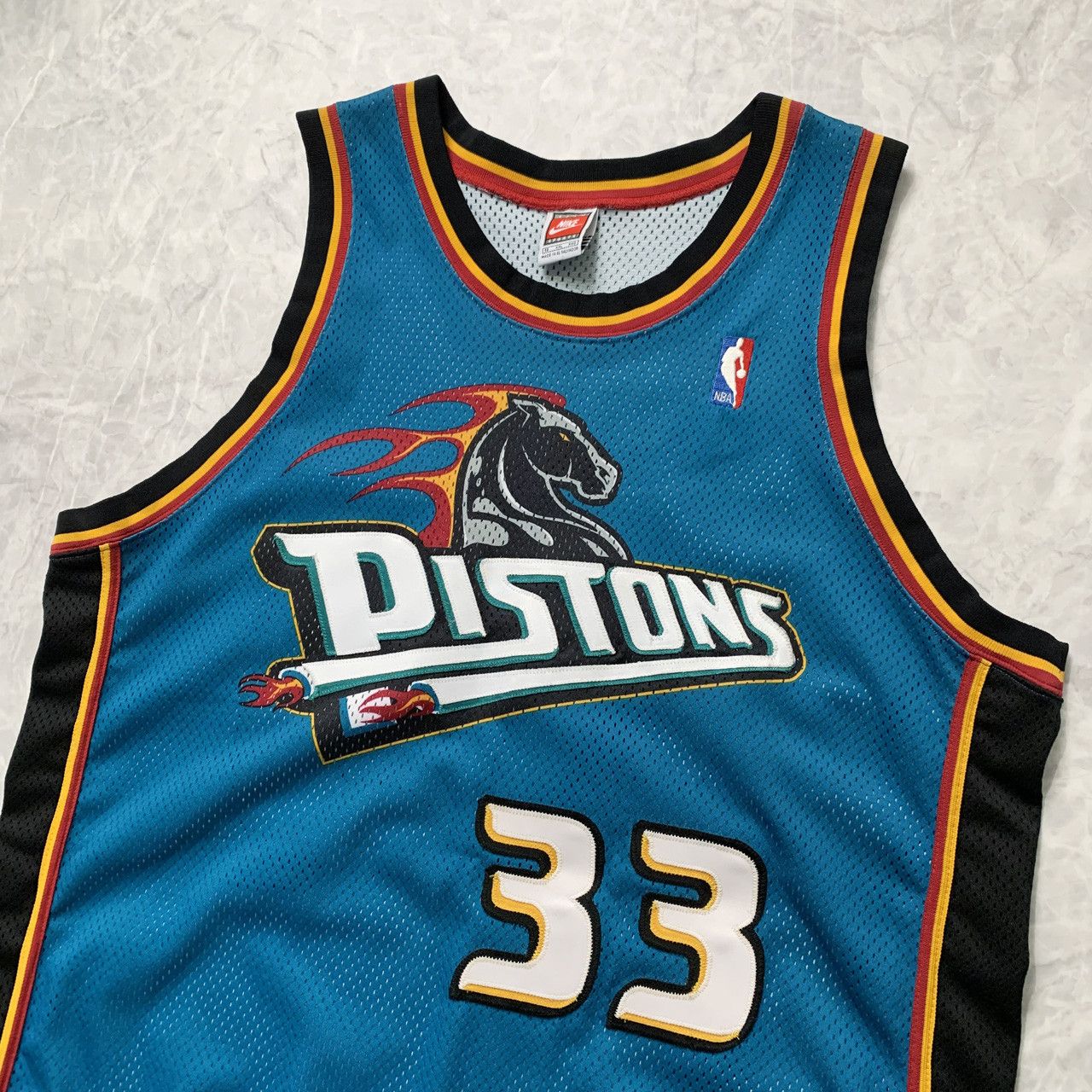 NBA × Nike × Vintage VTG 90s NBA GRANT HILL DETROIT PISTONS NIKE AUTHENTIC JERSEY Size US XXL / EU 58 / 5 - 4 Thumbnail