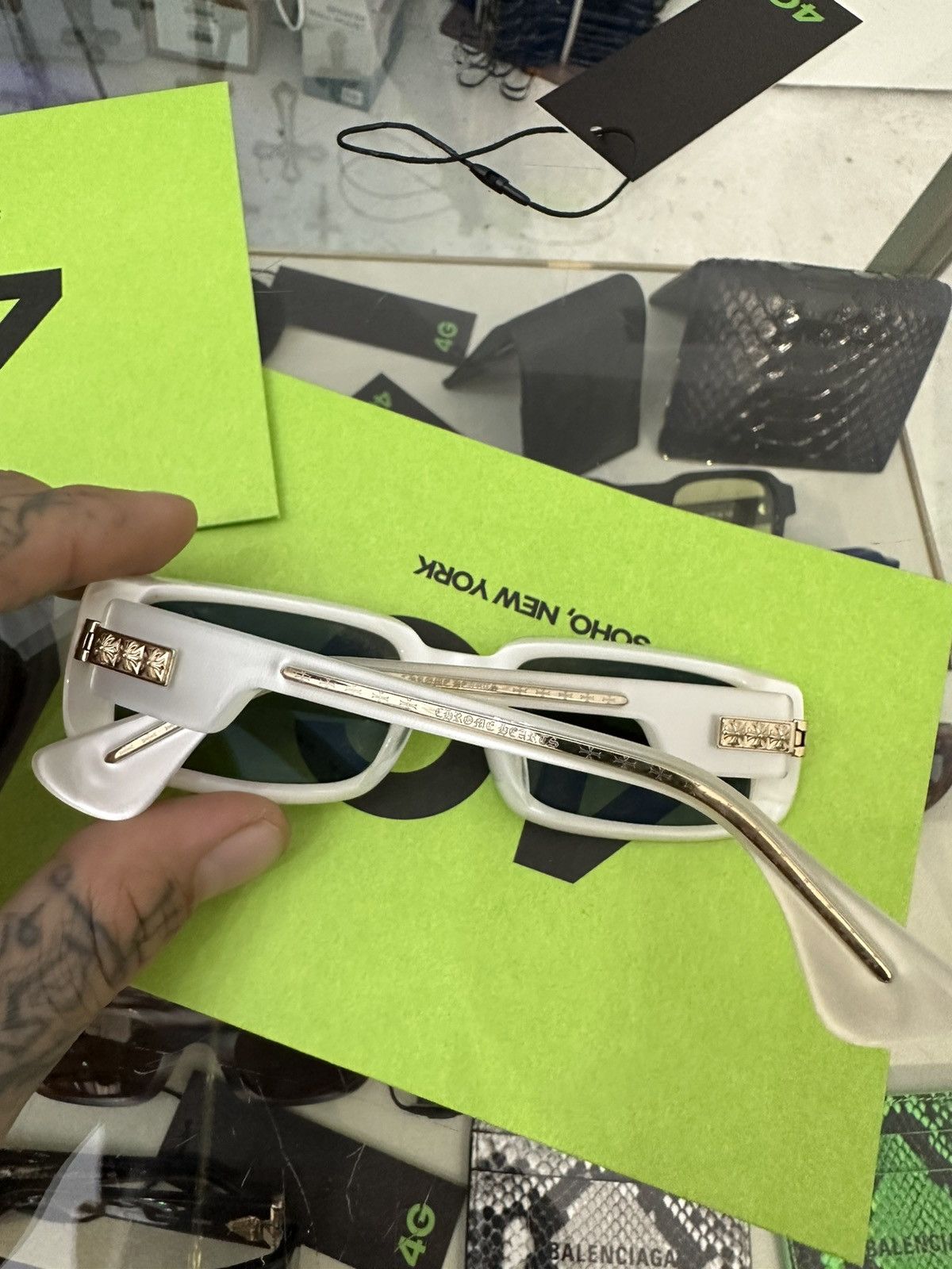 Chrome Hearts Chrome Hears WHITE PEARL SUNGLASSES KINK NEW Size ONE SIZE - 3 Thumbnail