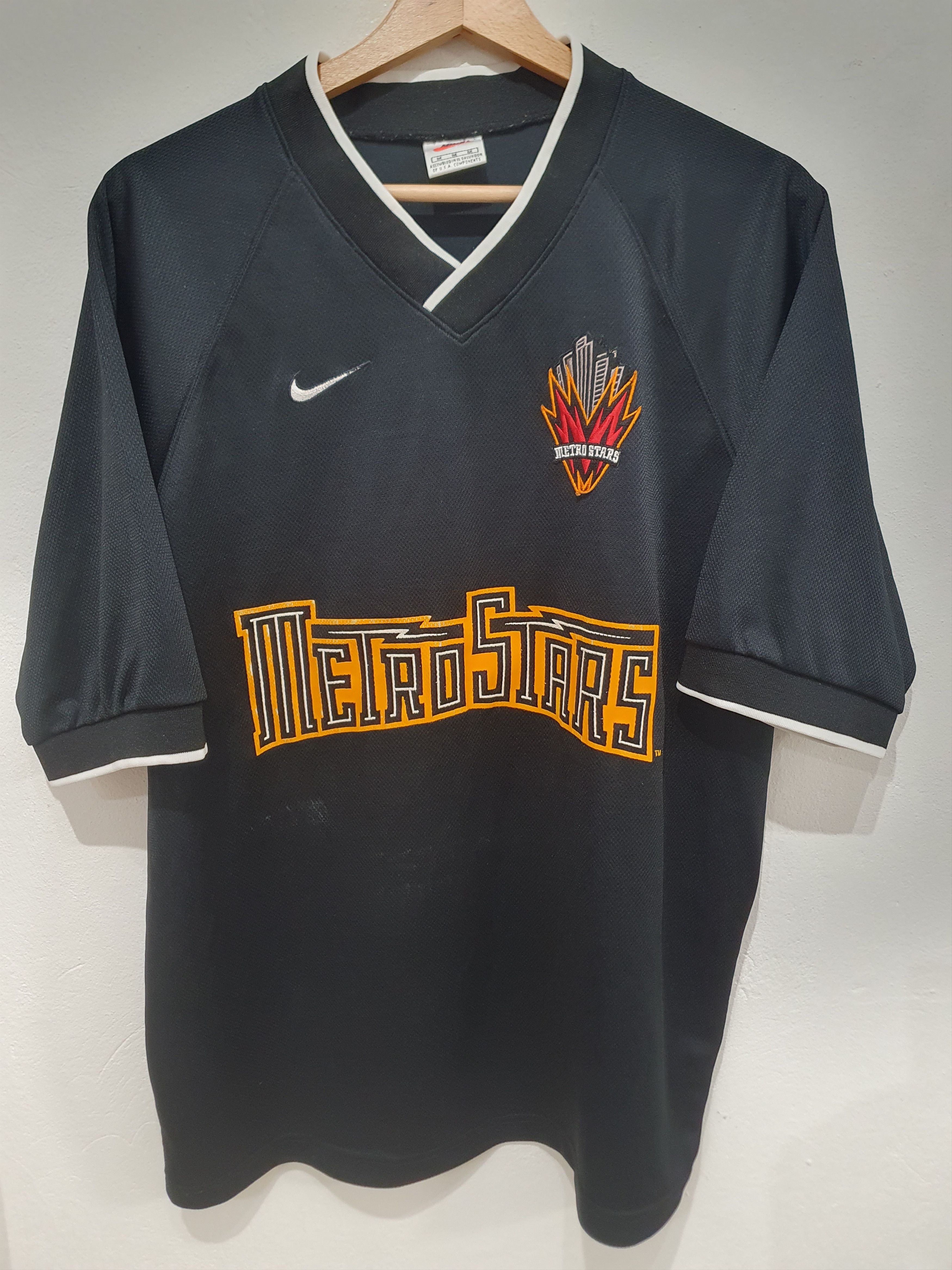 image of Metrostars New York Red Bulls 1996 1998 Size M Jersey in Black, Men's