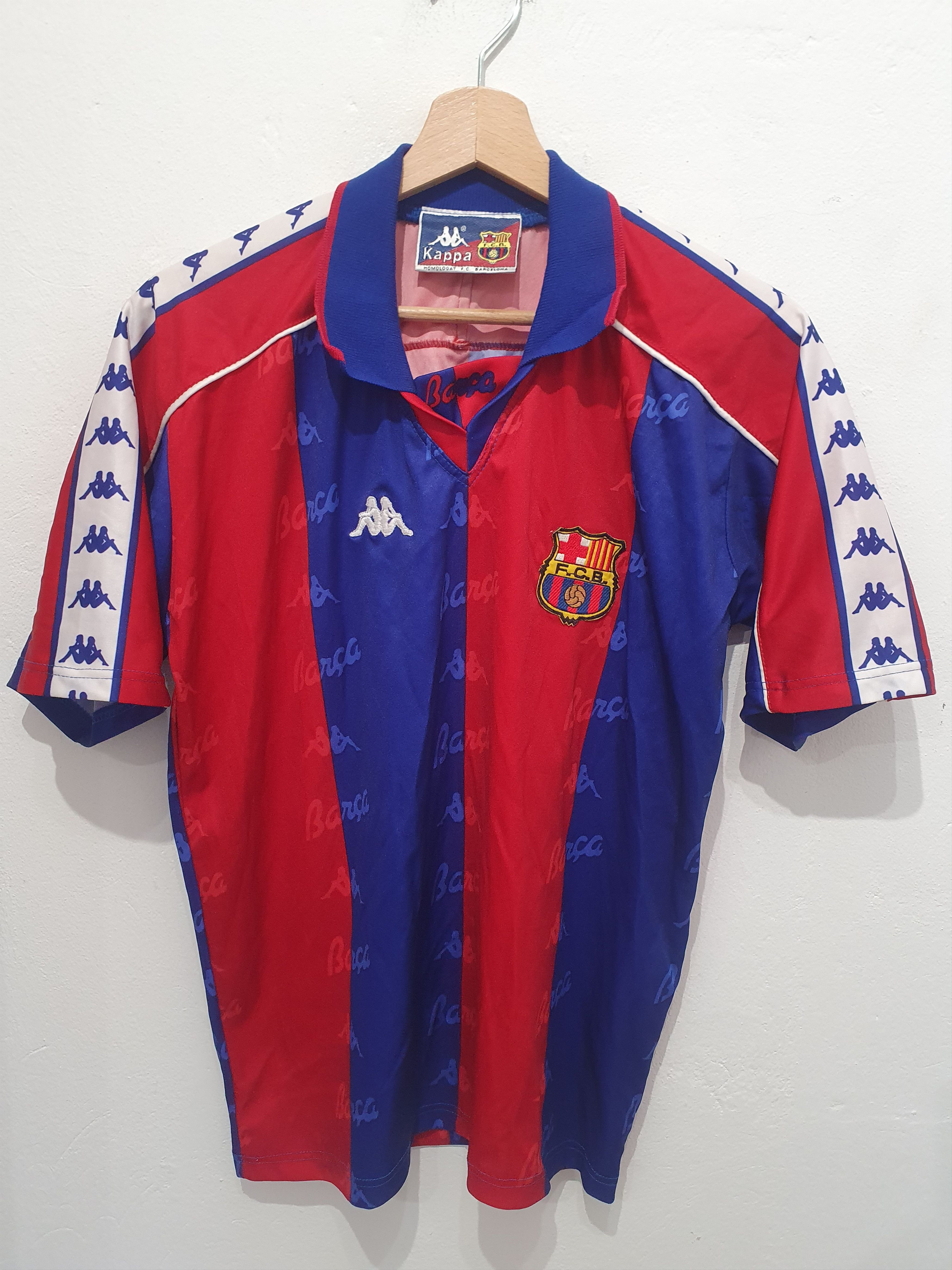 image of F C Barcelona x Jersey Fc Barcelona 1992 1995 Size S Kappa New Shirt Jersey 90's in Blue/Red, Men's