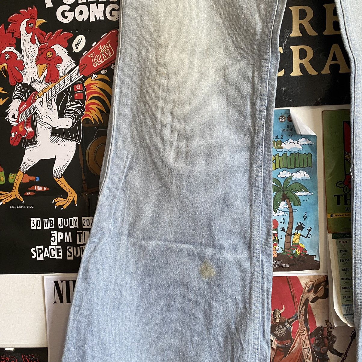 Vintage Vintage Bell Bottom Lightwash Blue Flare Jeans Size US 29 - 4 Thumbnail