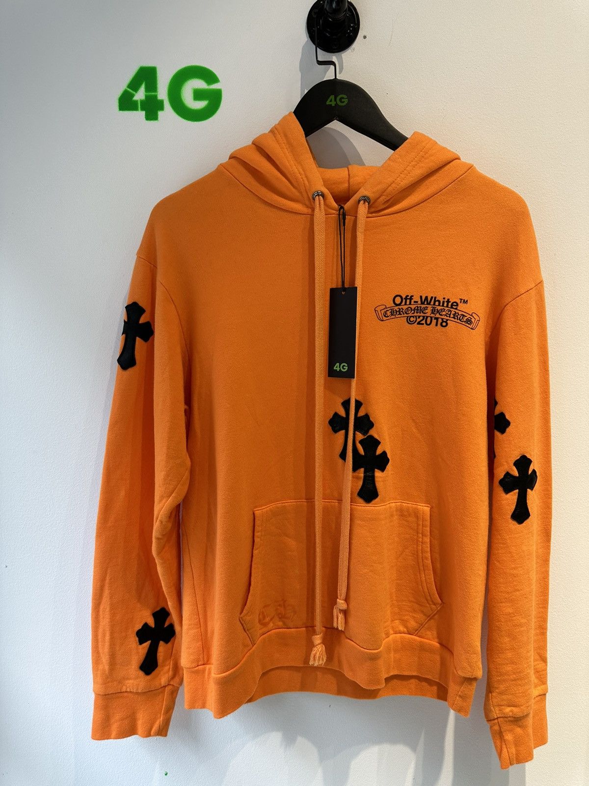 Chrome Hearts Off White Chrome Hearts Virgil CROSS PATCH Hoodie Off White Grailed