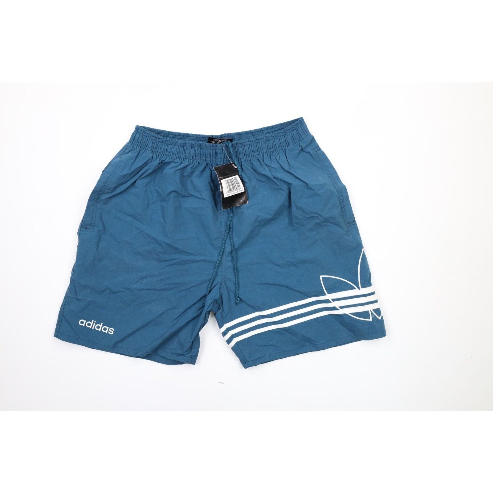 image of Nos Vintage 90's Adidas Spell Out Big Logo Soccer Shorts in Blue, Men's (Size 36)