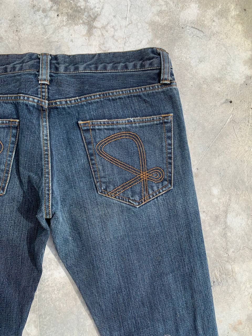 Japanese Brand Rico Dyed Washed Flare Zipper Denim Size 31" - 9 Thumbnail