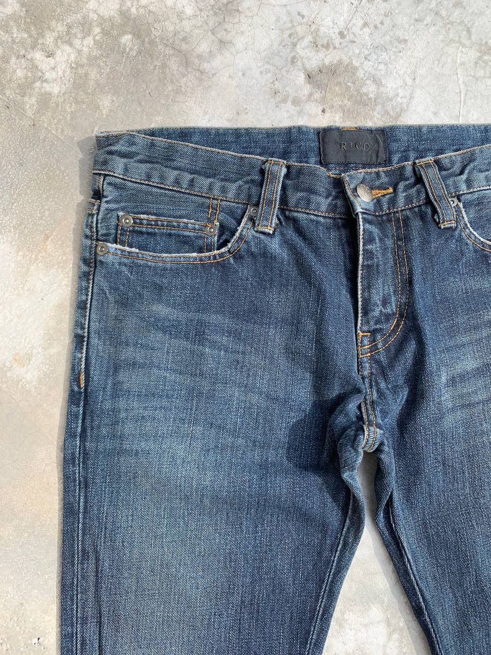 Japanese Brand Rico Dyed Washed Flare Zipper Denim Size 31" - 4 Thumbnail