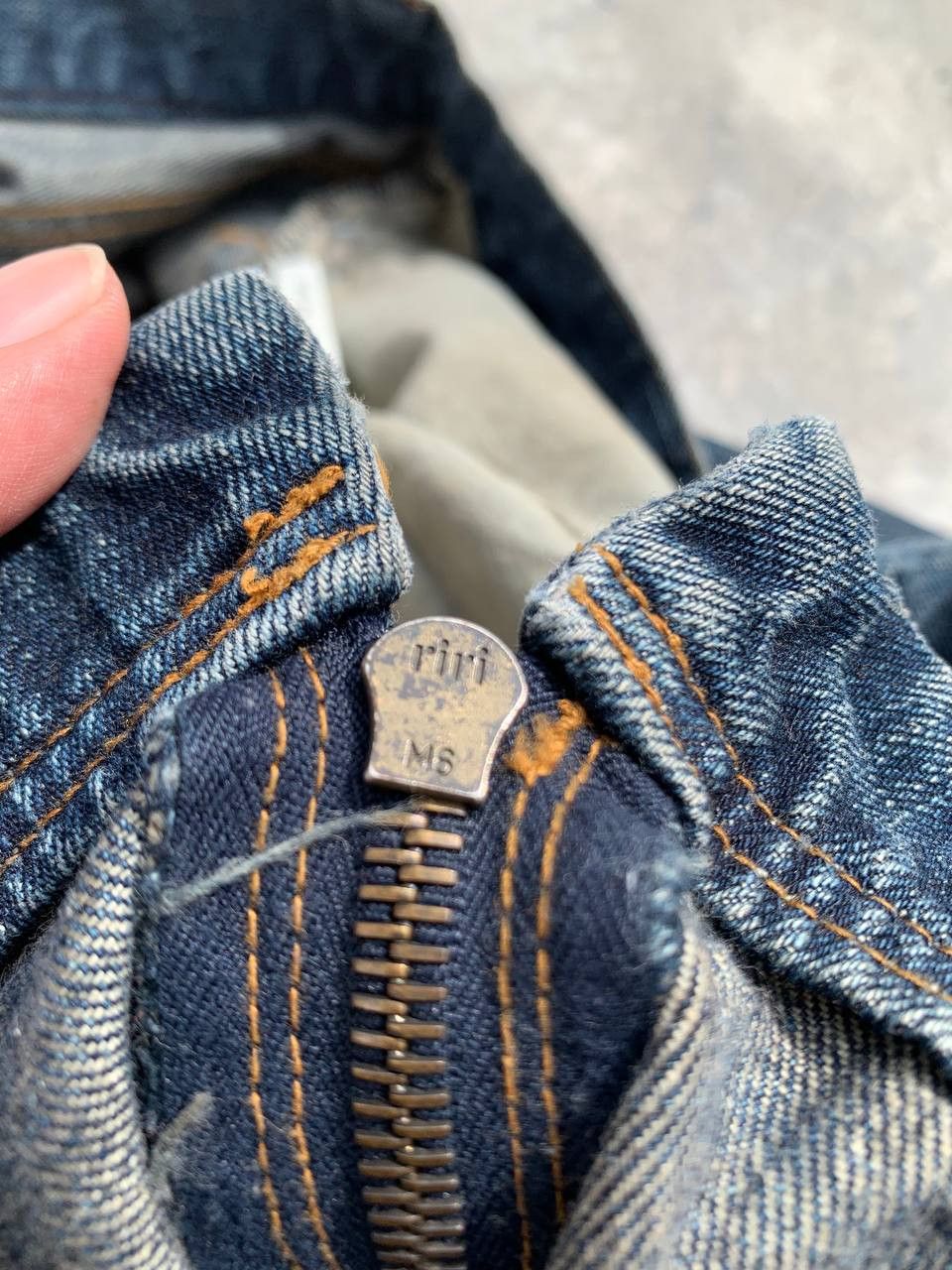 Japanese Brand Rico Dyed Washed Flare Zipper Denim Size 31" - 17 Thumbnail
