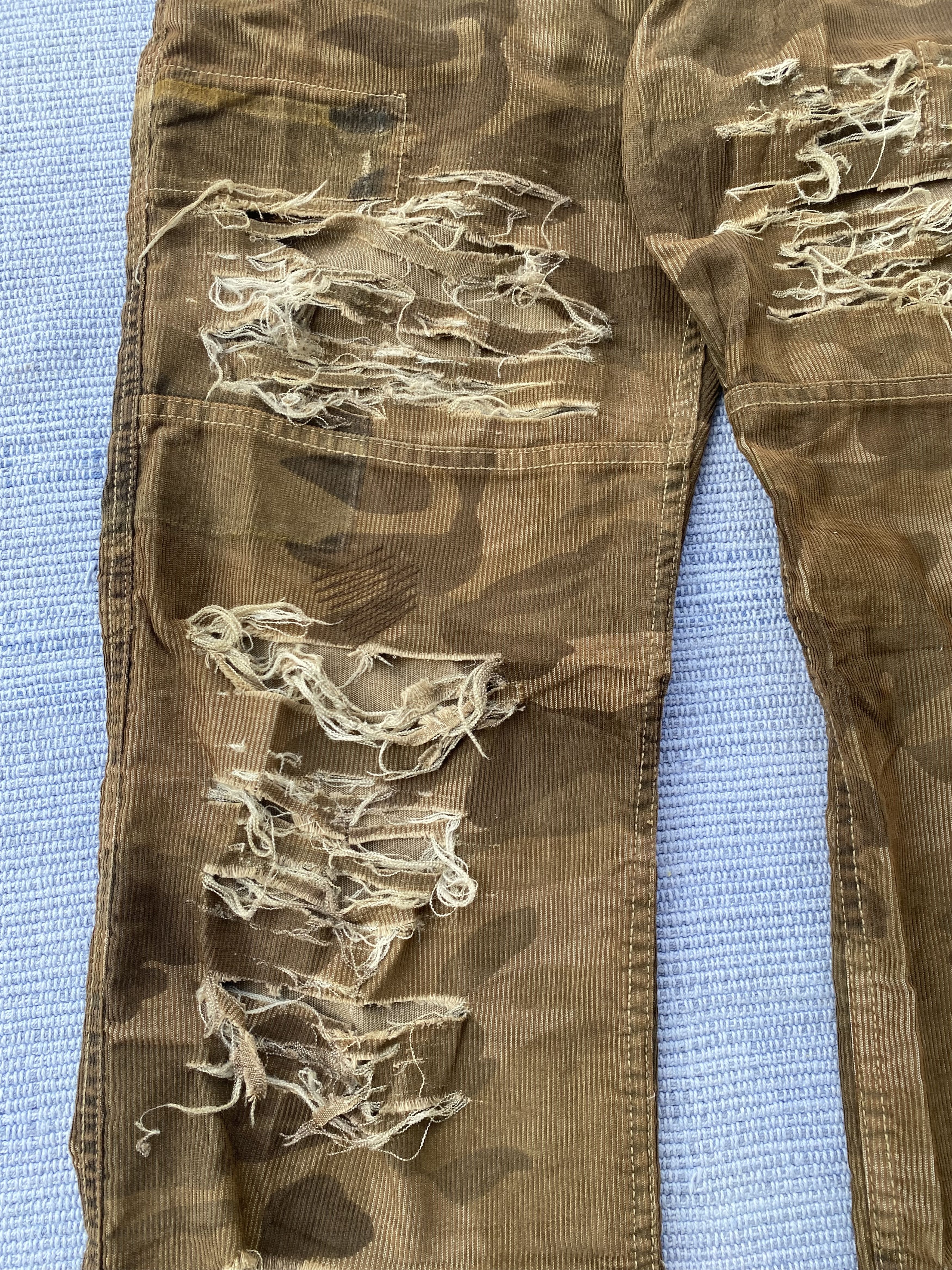 Japanese Brand back number camo ripped jeans Size US 32 / EU 48 - 4 Thumbnail