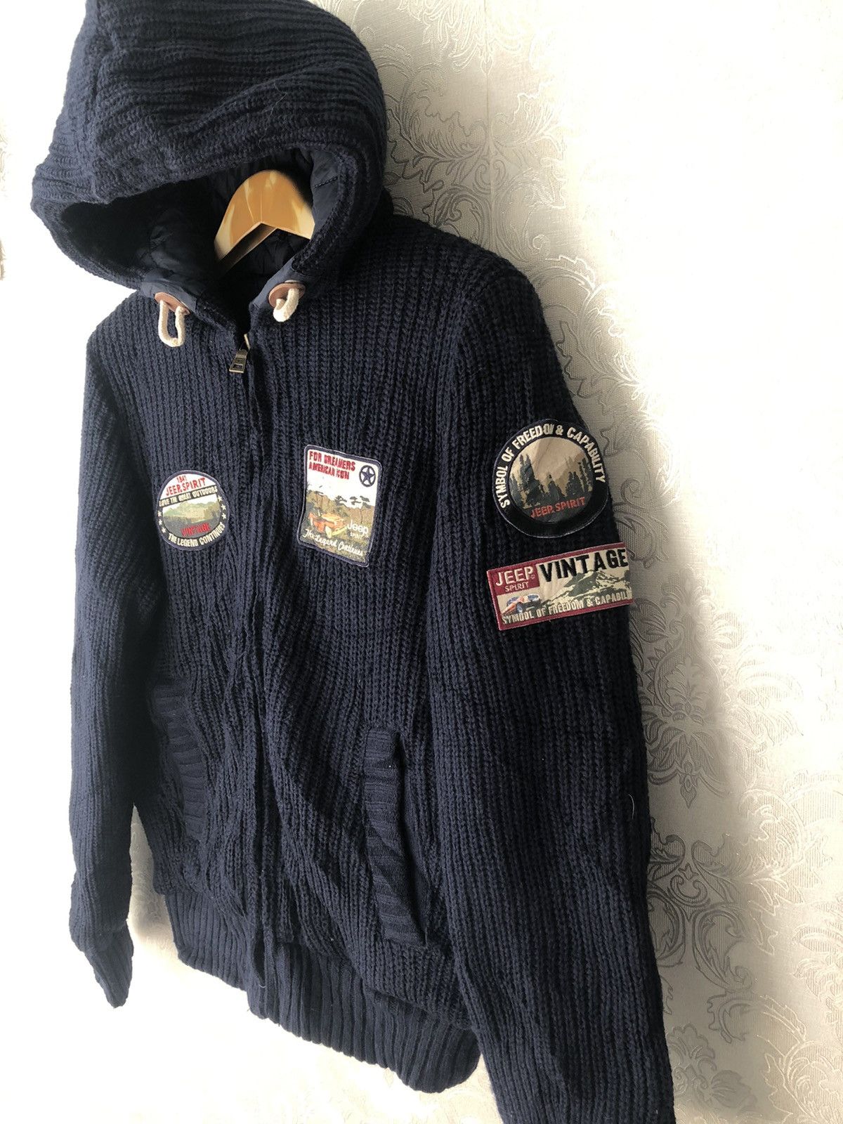 image of Jeep Hoodie Knitwear in Navy, Men's (Size Small)
