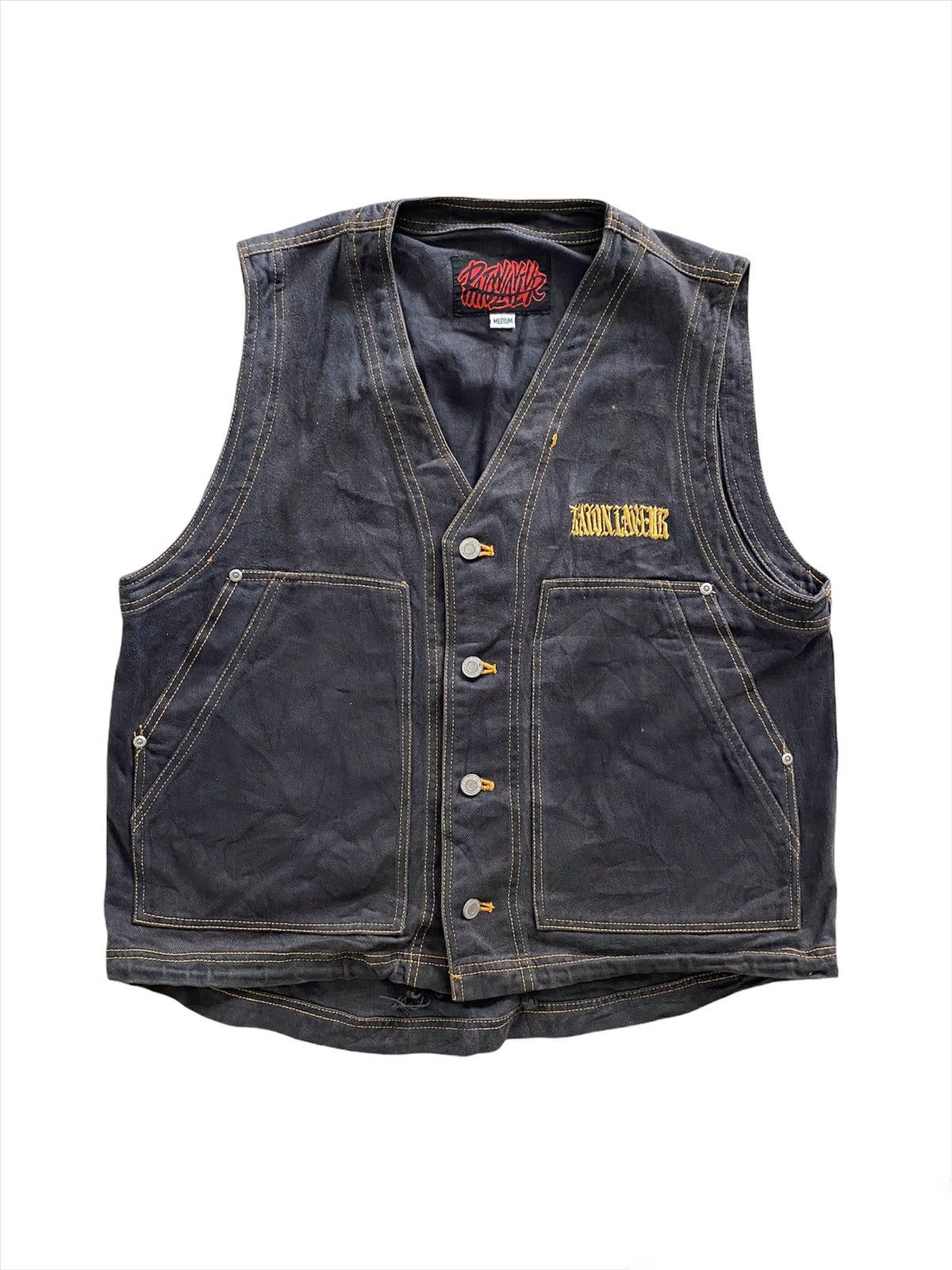 image of Rock Band x Seditionaries Raton Laveur Vest Design Rock in Grey, Men's (Size Medium)