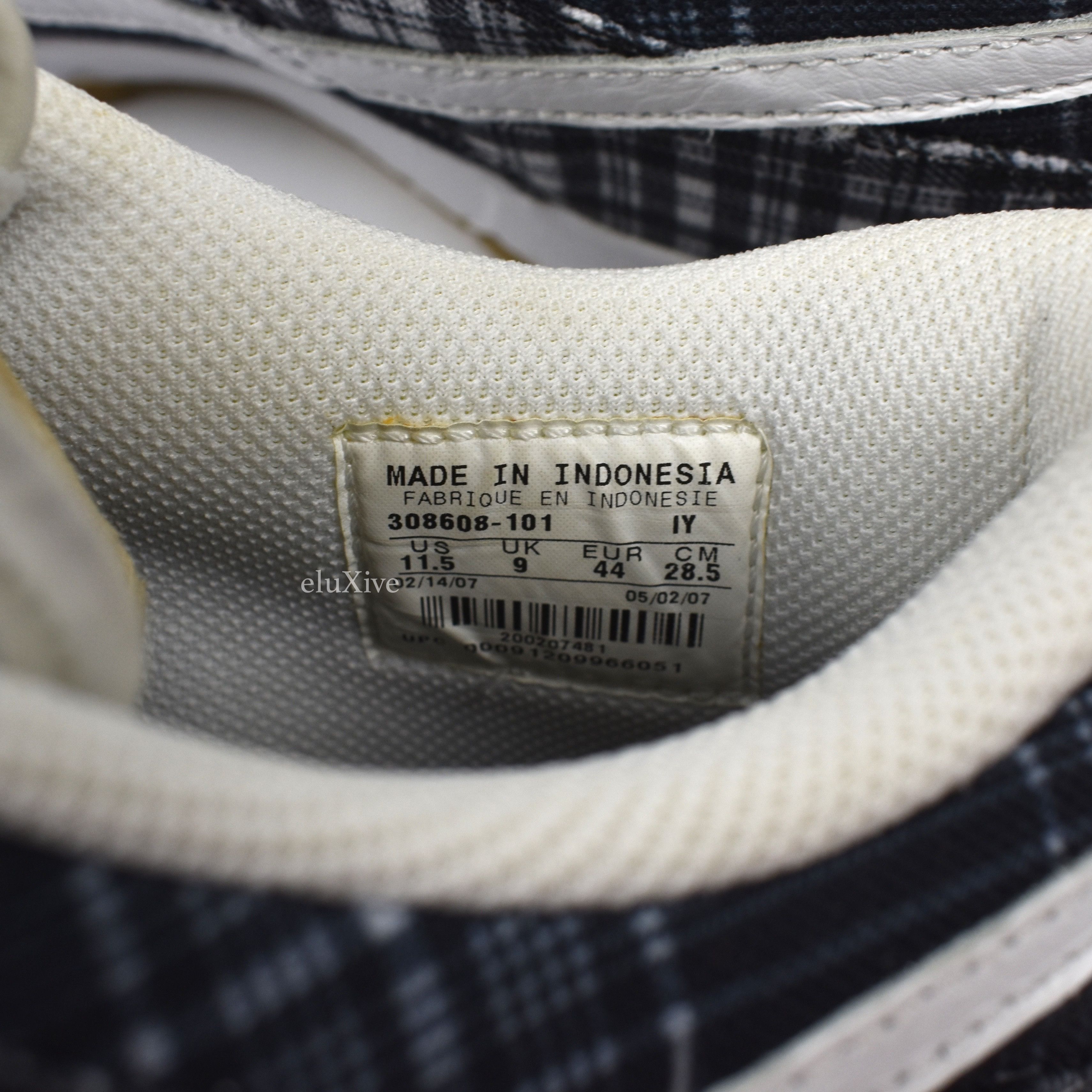 Nike Dunk Low Black White Plaid 2007 DS