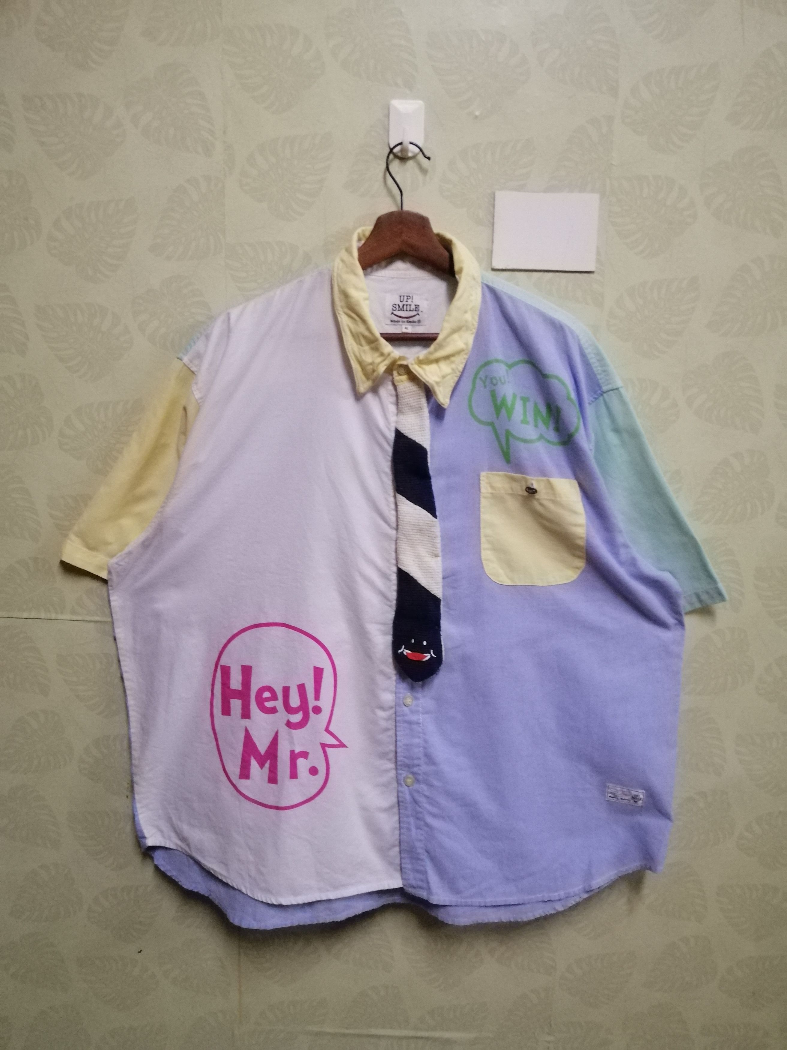 Designer × Vintage UP SMILE button up shirt streetwear design oversize 4L J12 Size US XXL / EU 58 / 5 - 1 Thumbnail