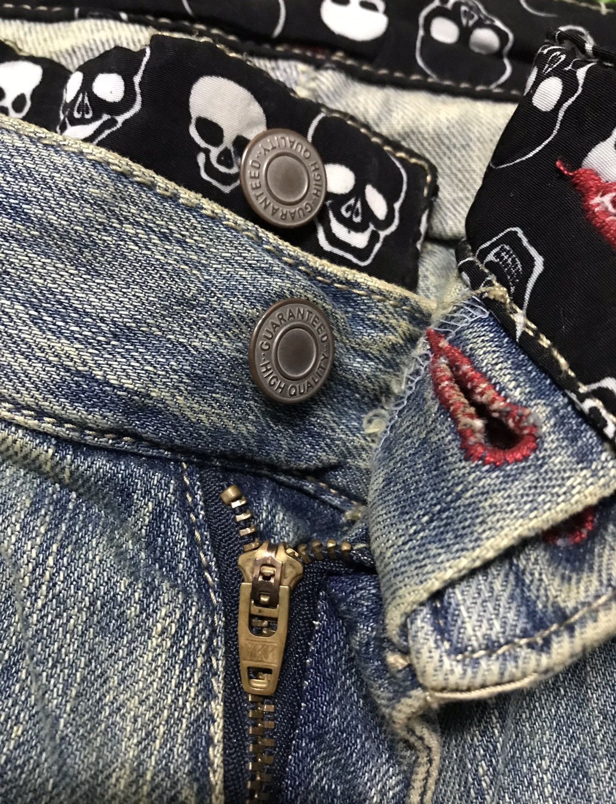 Seditionaries 🔥🔥BEST OFFER🔥🔥Double Waist Skull Patchwork Distressed Jeans Size US 32 / EU 48 - 5 Thumbnail