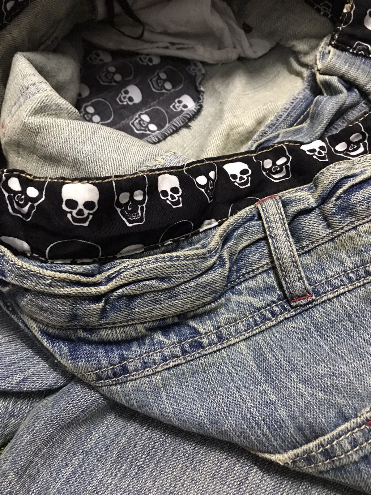 Seditionaries 🔥🔥BEST OFFER🔥🔥Double Waist Skull Patchwork Distressed Jeans Size US 32 / EU 48 - 8 Thumbnail