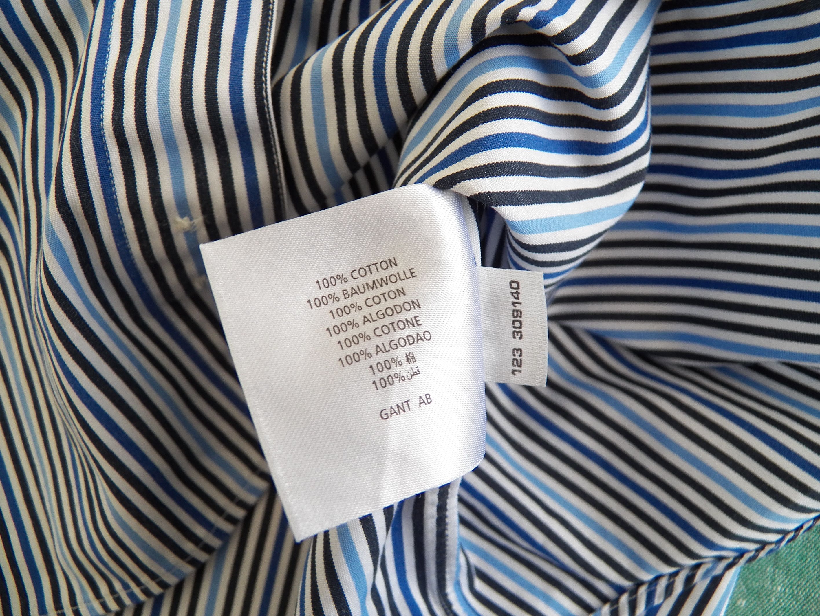Gant Gant Study Poplin SHIRT Blue White Stripe Long Sleeve RegFit Size US L / EU 52-54 / 3 - 7 Thumbnail