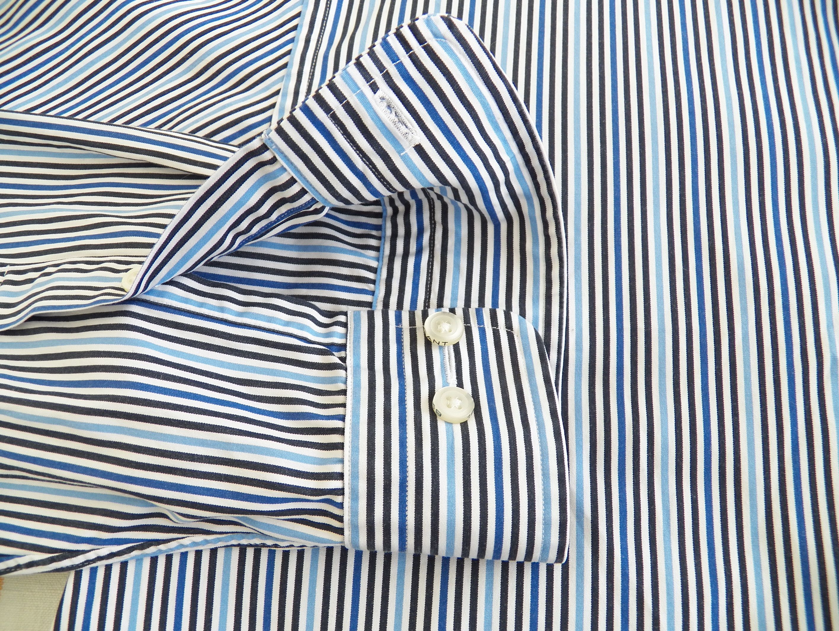 Gant Gant Study Poplin SHIRT Blue White Stripe Long Sleeve RegFit Size US L / EU 52-54 / 3 - 4 Thumbnail