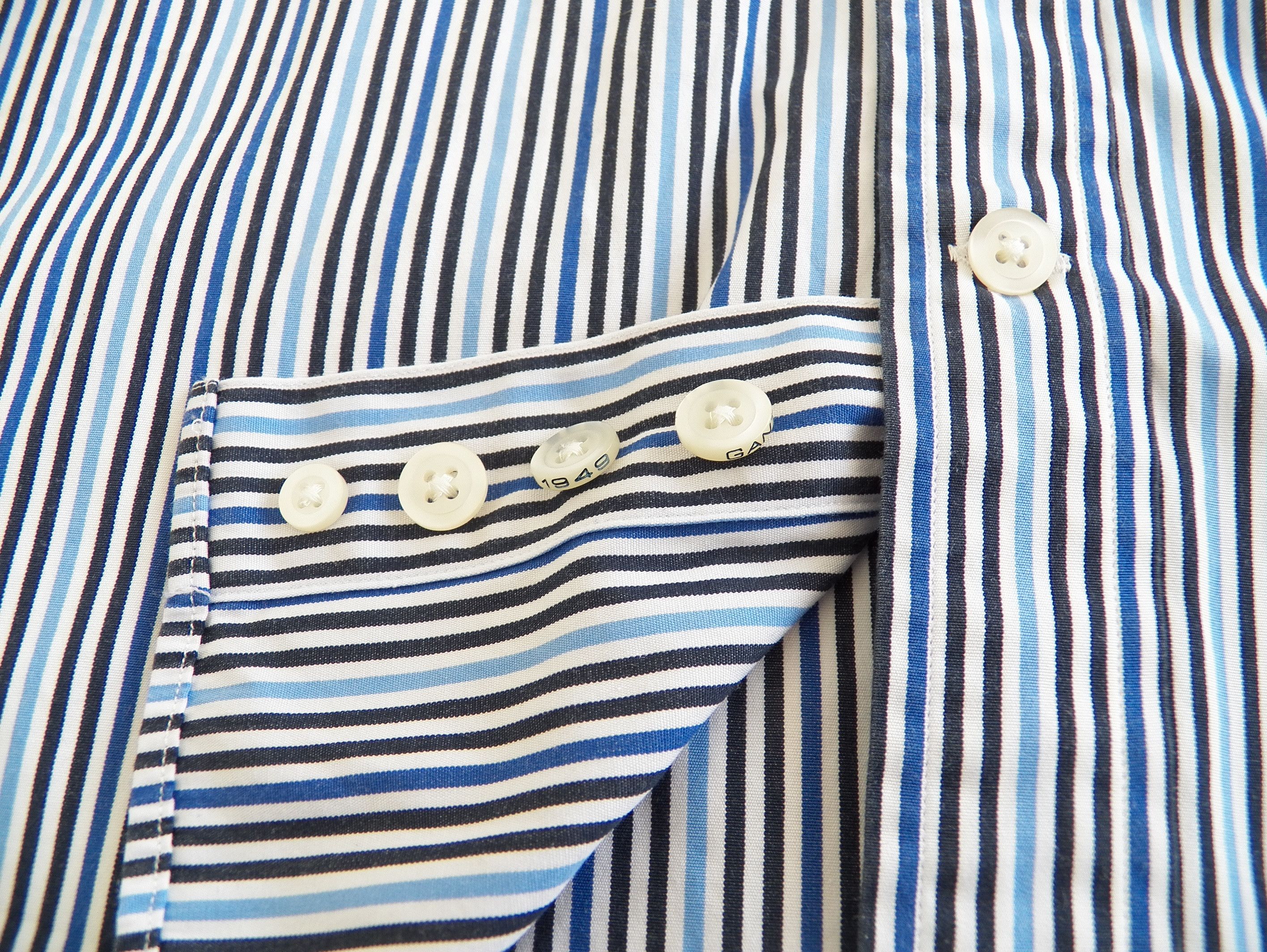 Gant Gant Study Poplin SHIRT Blue White Stripe Long Sleeve RegFit Size US L / EU 52-54 / 3 - 5 Thumbnail
