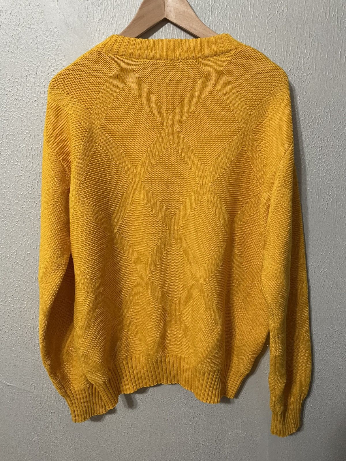 Vintage Vintage Mustard Plug Cable Knit Sweater Size US XL / EU 56 / 4 - 4 Thumbnail