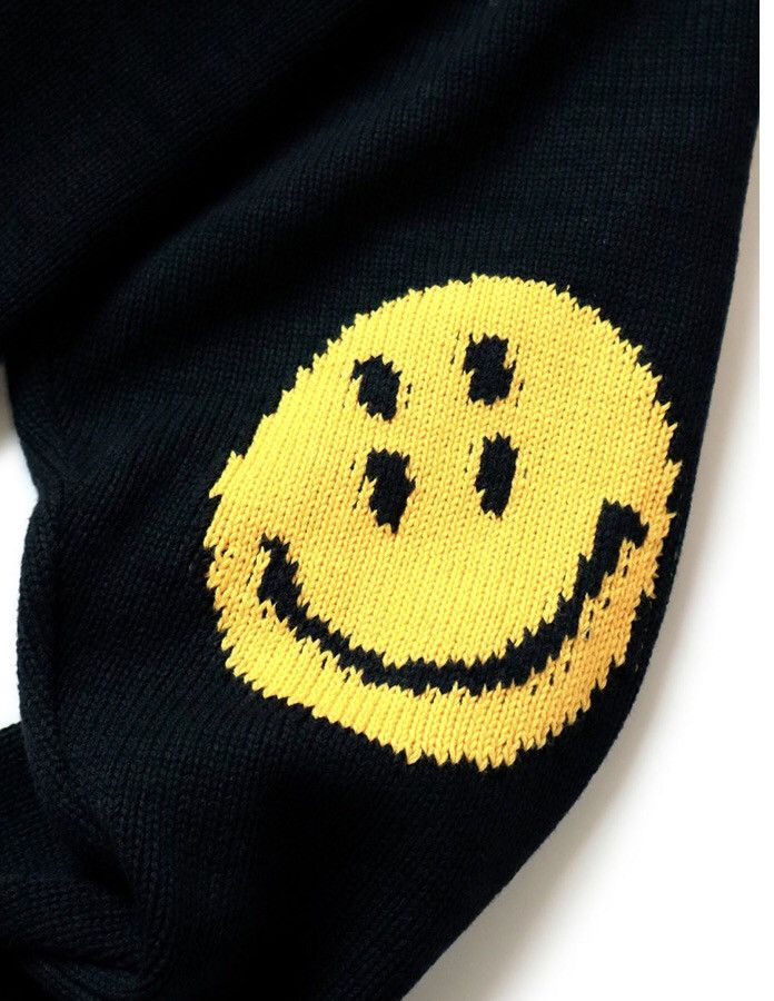 Kapital × Kapital Kountry KAPITAL 5G COTTON KNIT SMILIE (SMILE) PATCH SWEATER- BLACK Size US S / EU 44-46 / 1 - 6 Thumbnail