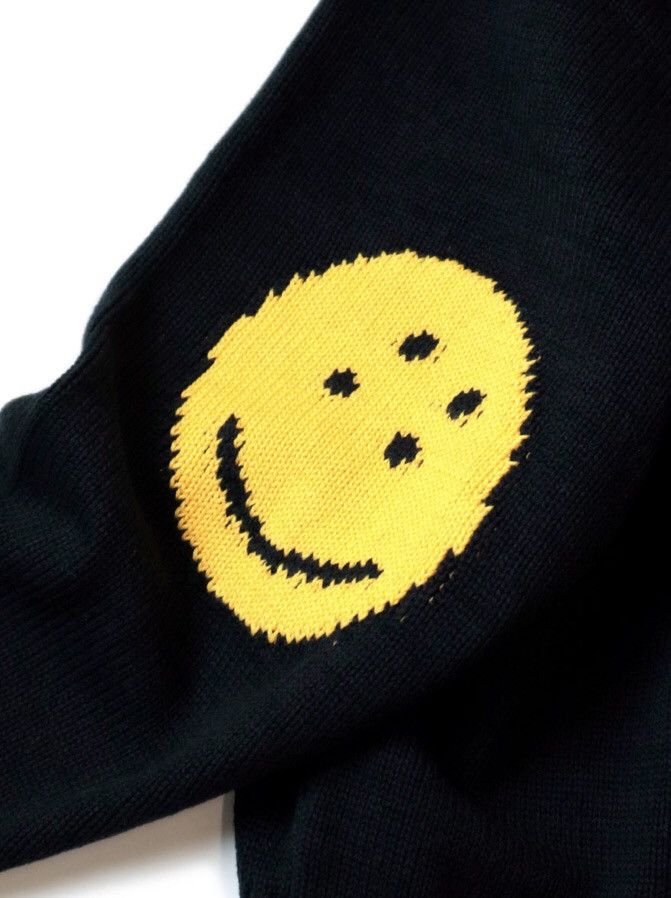 Kapital × Kapital Kountry KAPITAL 5G COTTON KNIT SMILIE (SMILE) PATCH SWEATER- BLACK Size US S / EU 44-46 / 1 - 5 Thumbnail