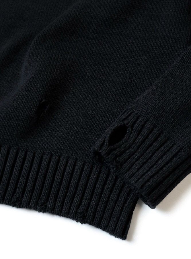 Kapital × Kapital Kountry KAPITAL 5G COTTON KNIT SMILIE (SMILE) PATCH SWEATER- BLACK Size US S / EU 44-46 / 1 - 4 Thumbnail