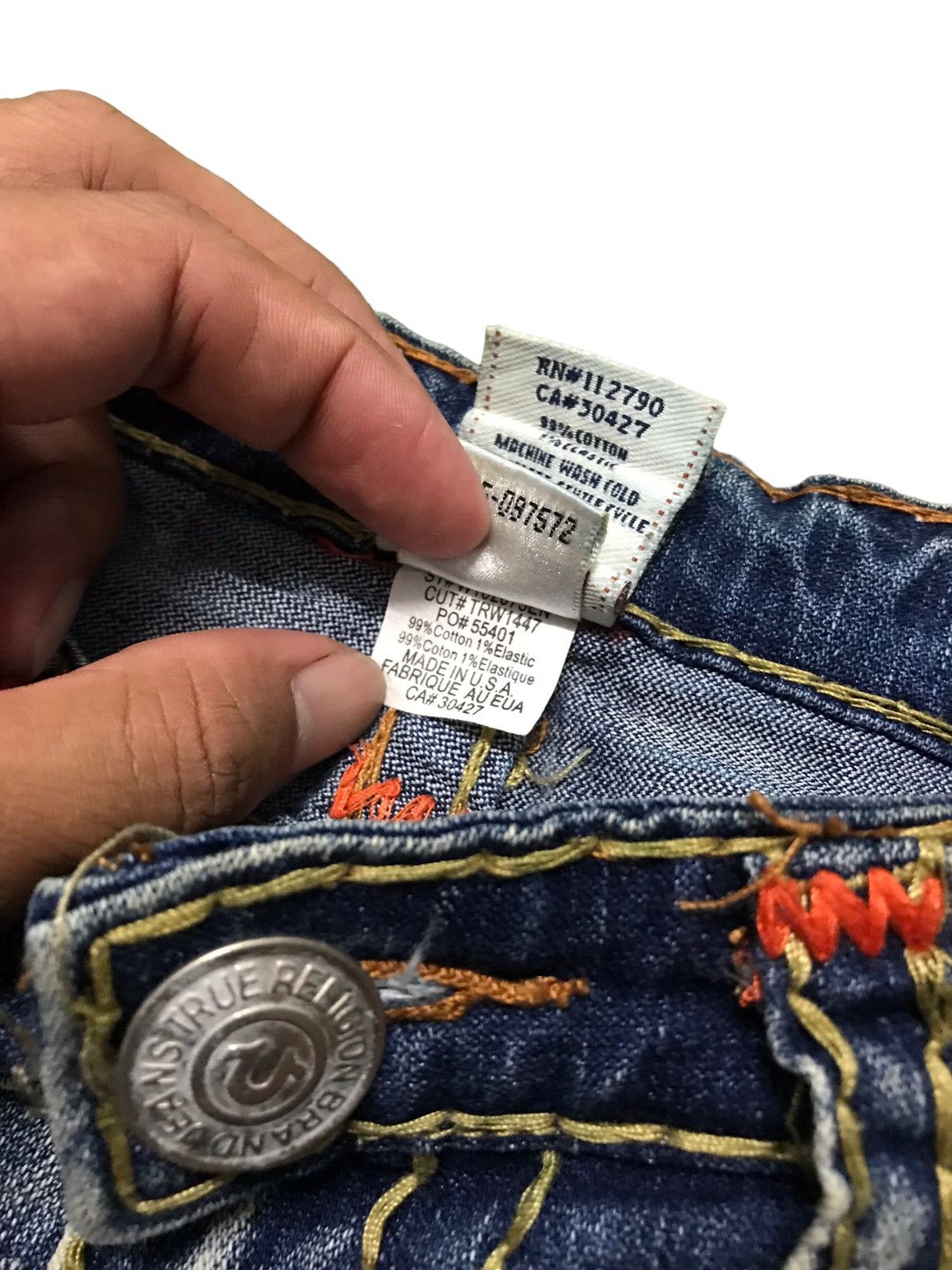 True Religion × Vintage Vintage True Religion Billy Big T Short Denim Jeans Size US 32 / EU 48 - 7 Thumbnail