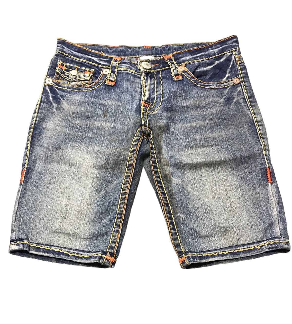 image of Best Offervtg True Religion Billy Big T Short Denim Jeans in Indigo, Men's (Size 32)